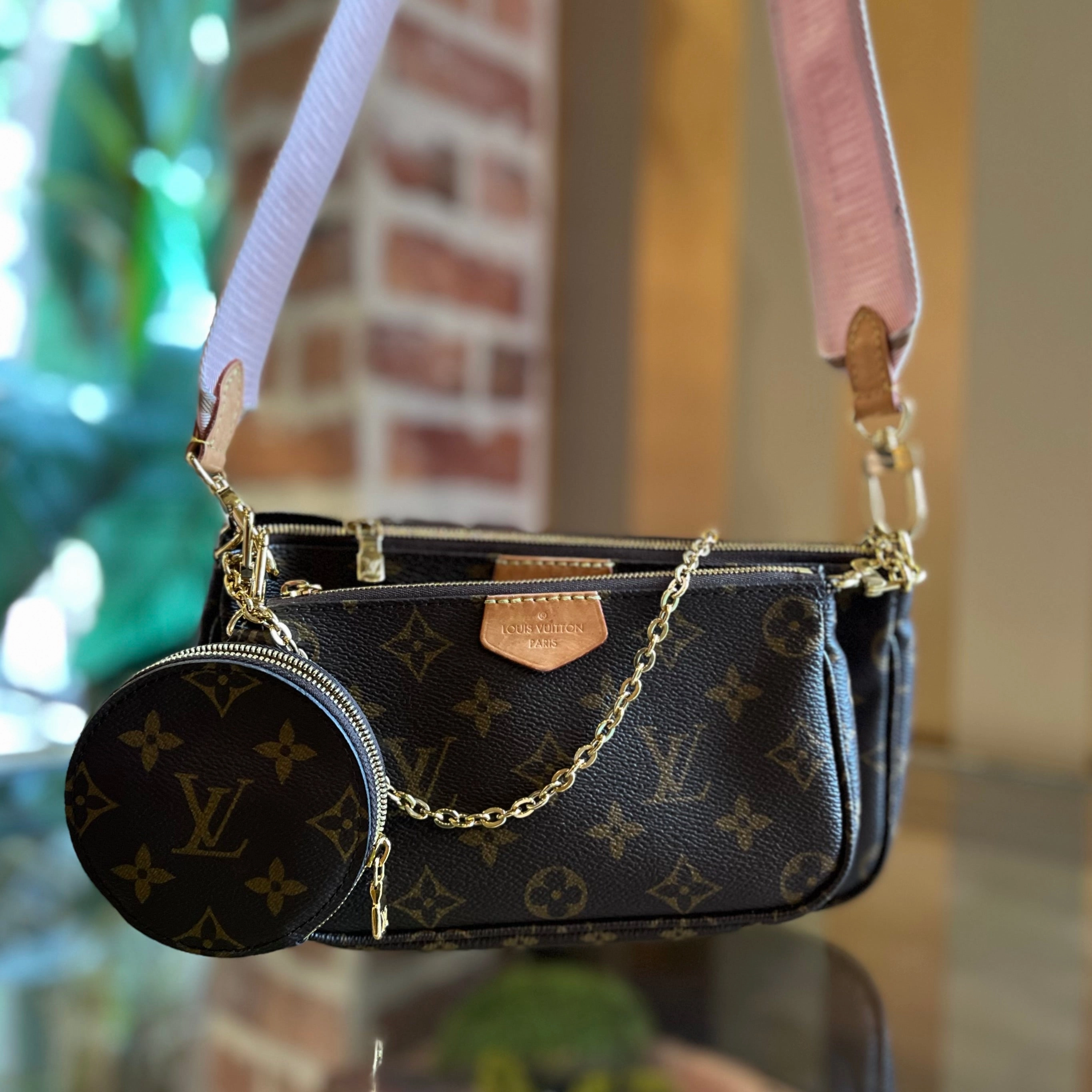 LOUIS VUITTON Multi Pochette Accessories Monogram Coated Canvas Crossbody Bag