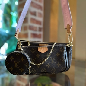 LOUIS VUITTON Multi Pochette Accessories Monogram Coated Canvas Crossbody Bag