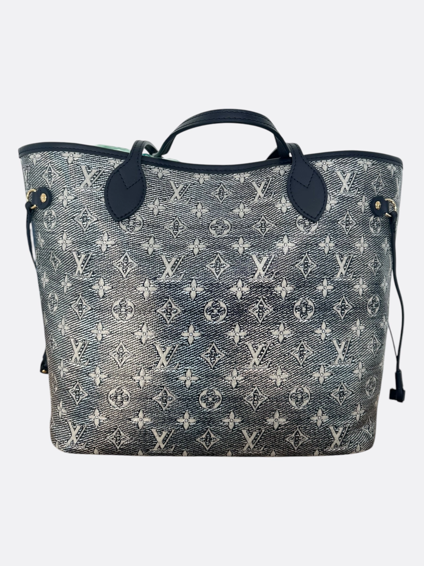 Louis Vuitton Navy & White Iridescent Monogram Neverfull MM