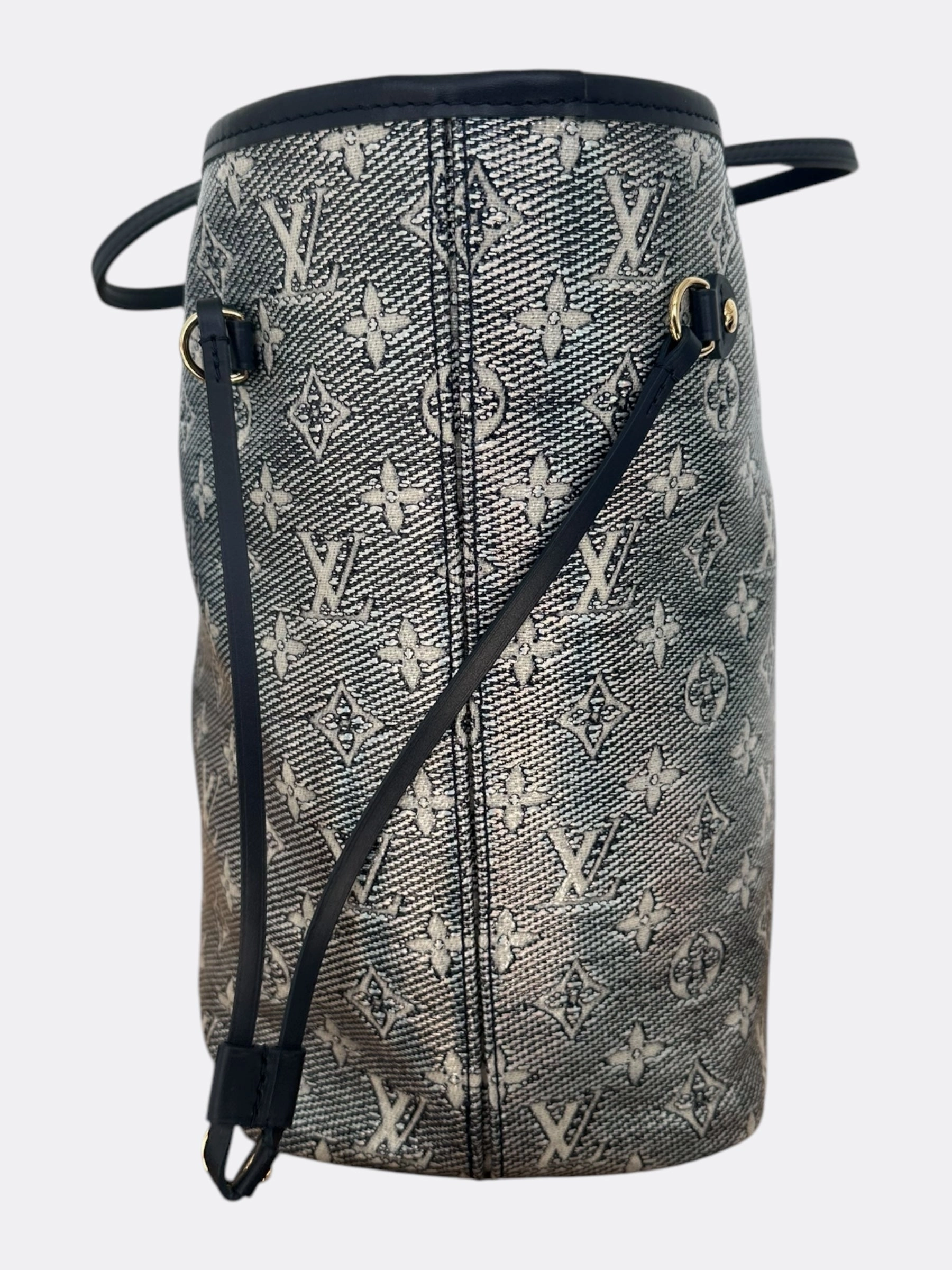 Louis Vuitton Navy & White Iridescent Monogram Neverfull MM