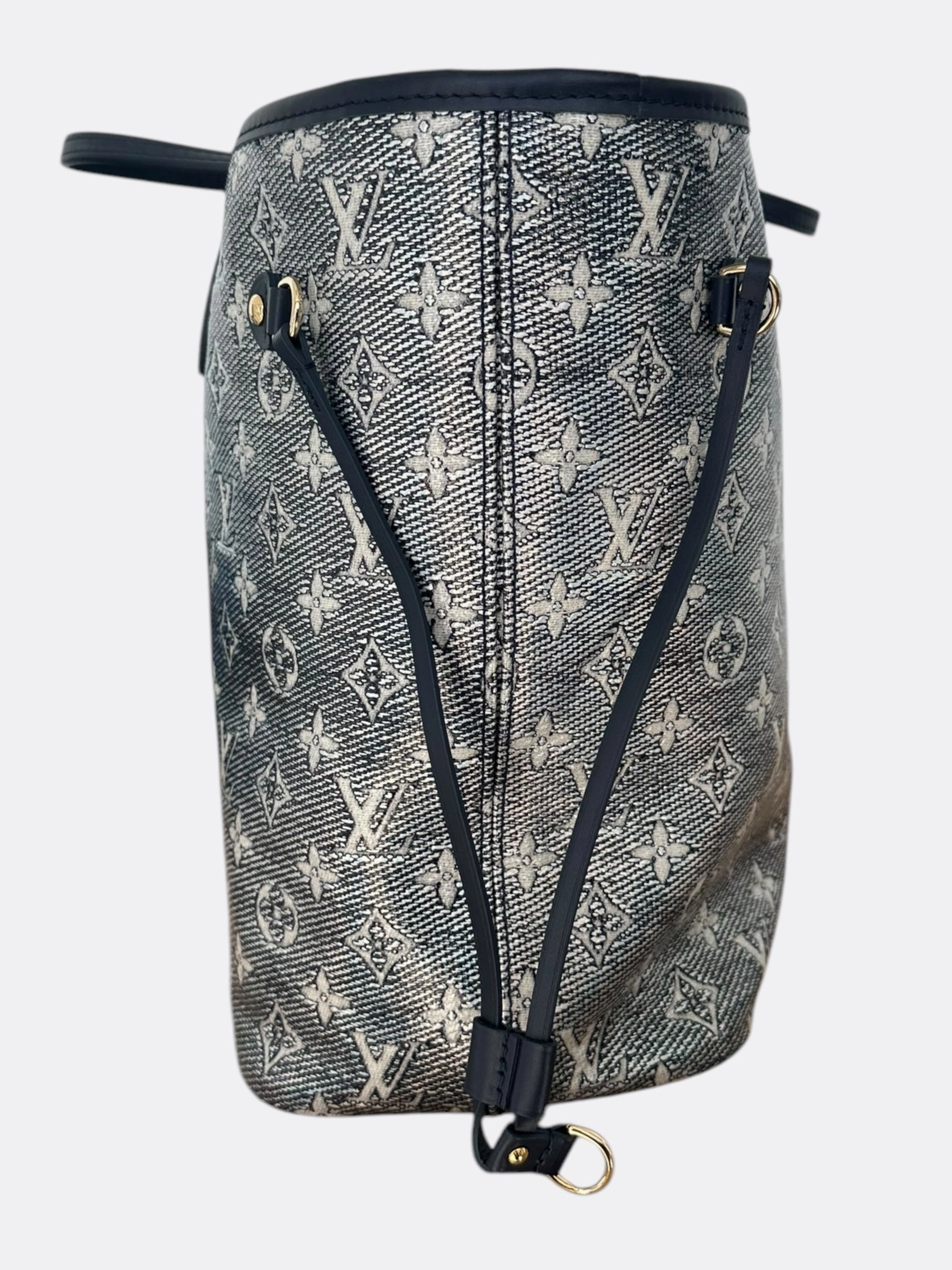 Louis Vuitton Navy & White Iridescent Monogram Neverfull MM