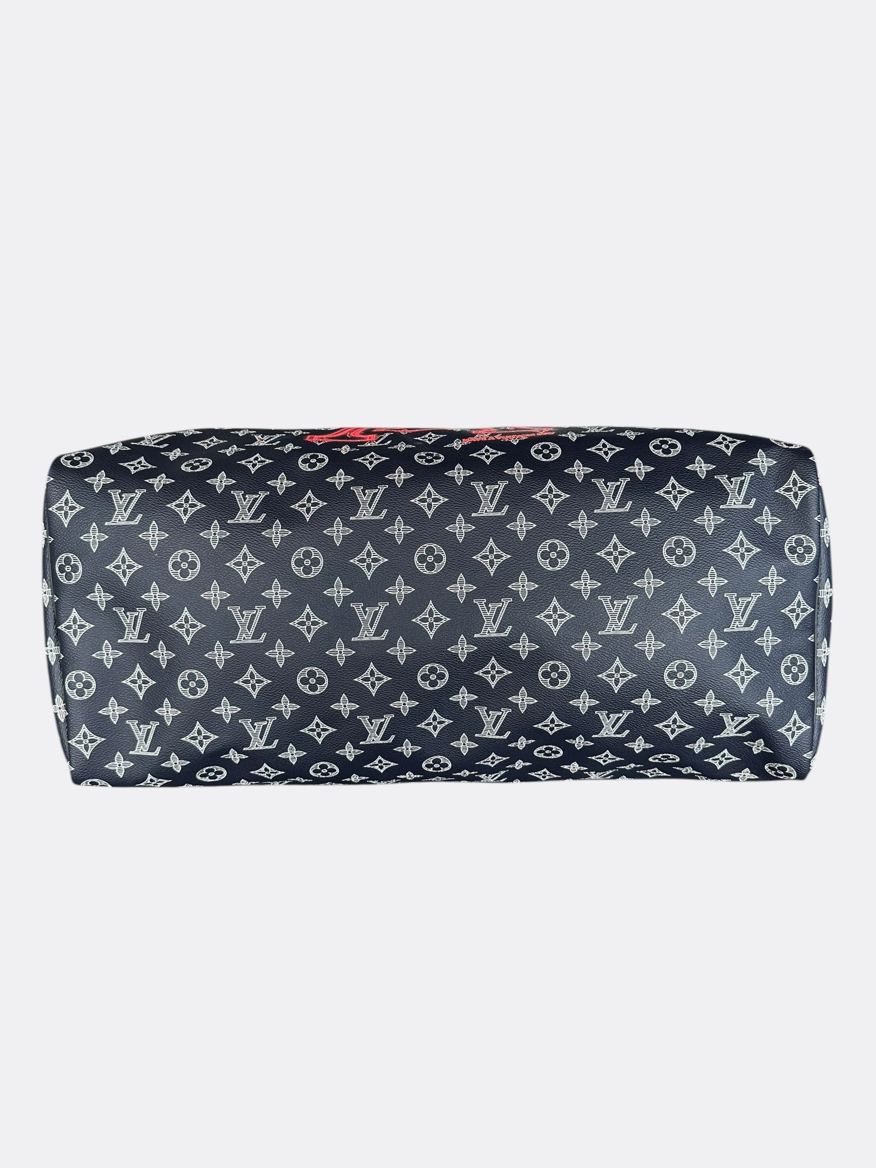 Louis Vuitton Navy & White Upside Down Monogram Keepall 50