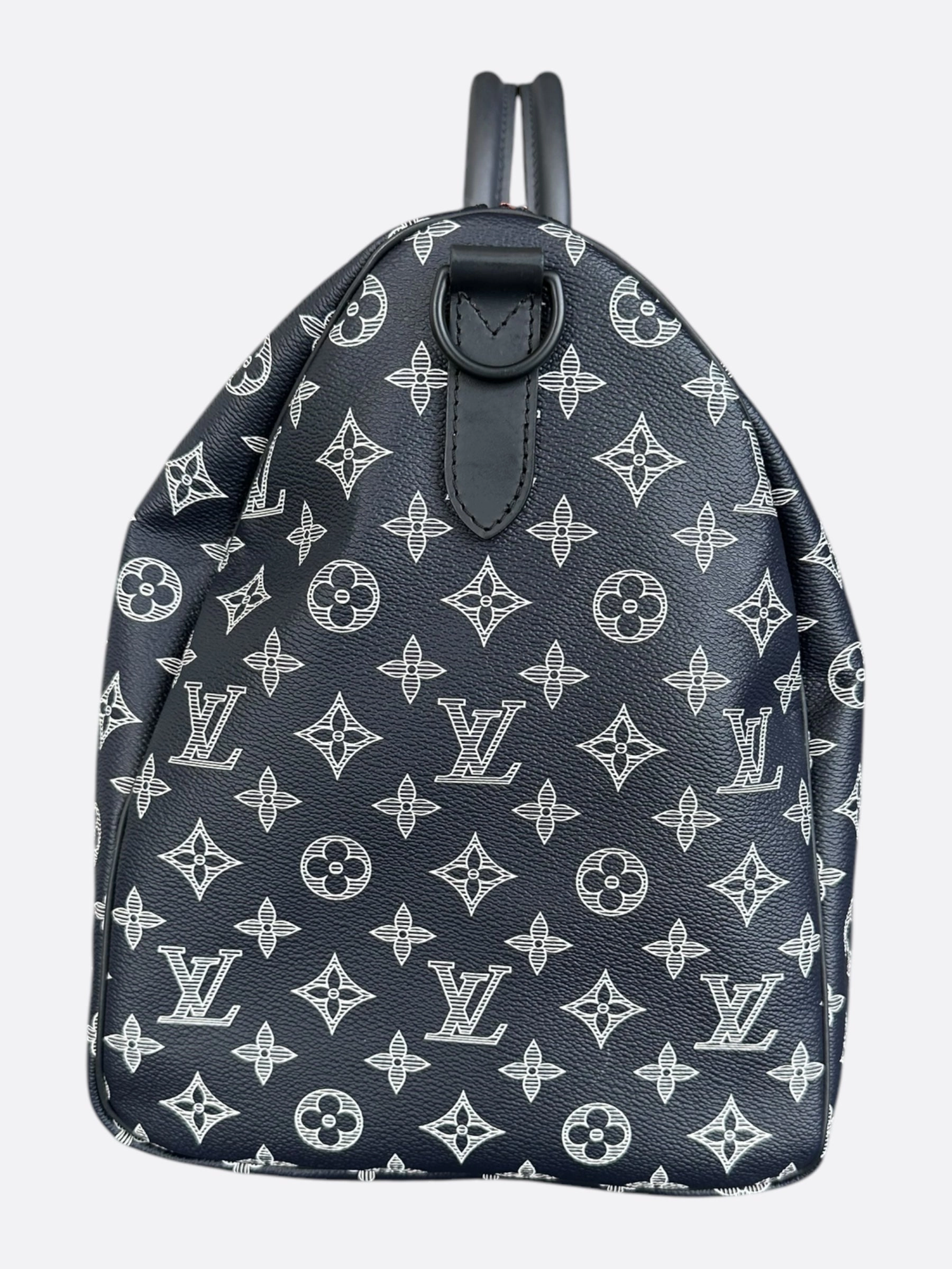 Louis Vuitton Navy & White Upside Down Monogram Keepall 50