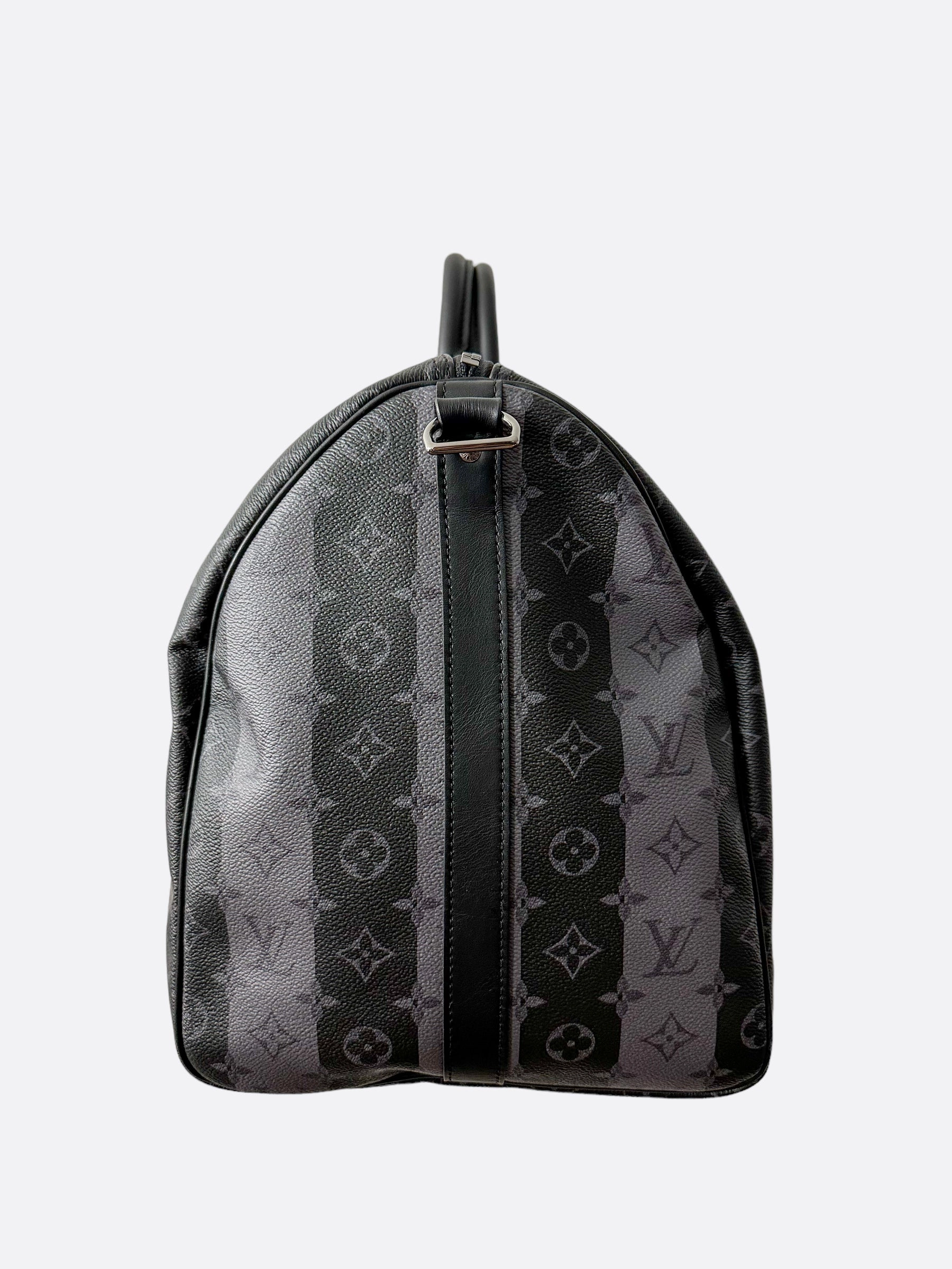 Louis Vuitton Nigo Grey Striped Monogram Keepall 55