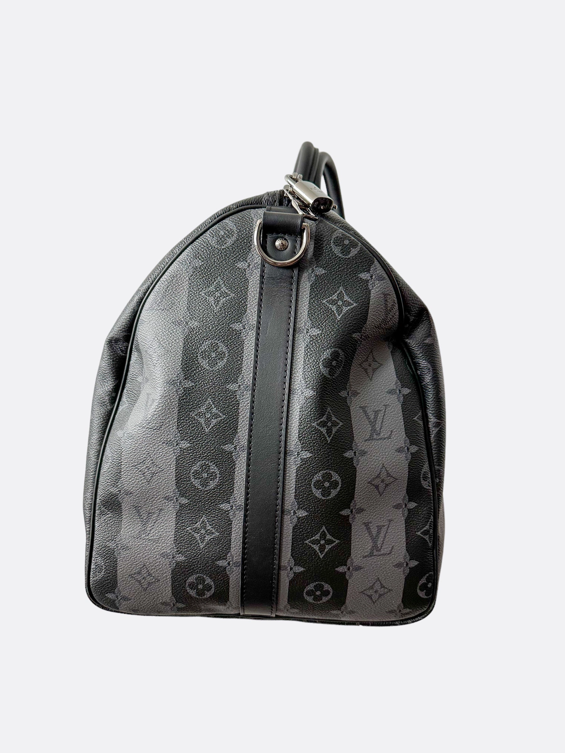 Louis Vuitton Nigo Grey Striped Monogram Keepall 55
