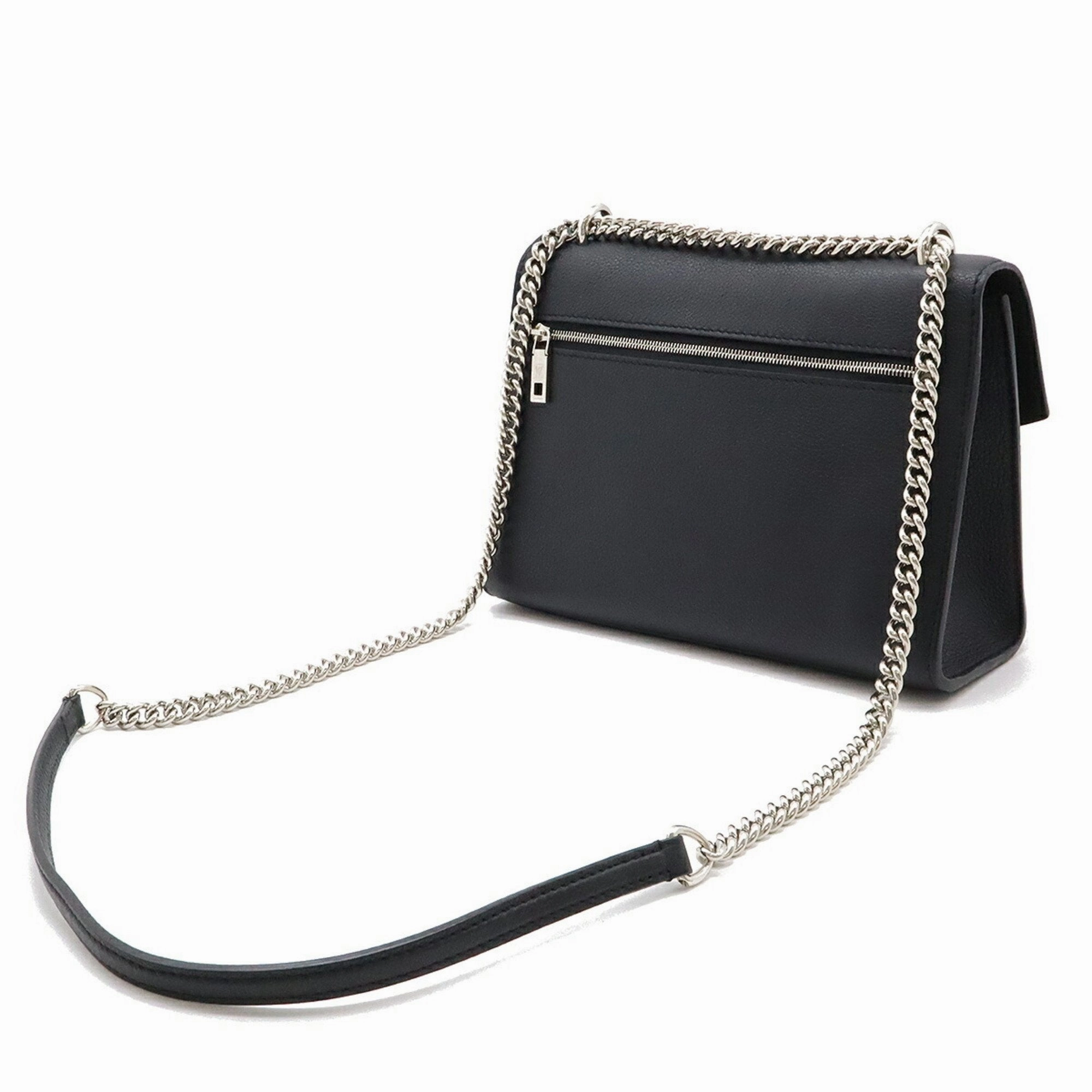 Louis Vuitton Noir Leather Pochette Shoulder Bag (Pre-Owned)