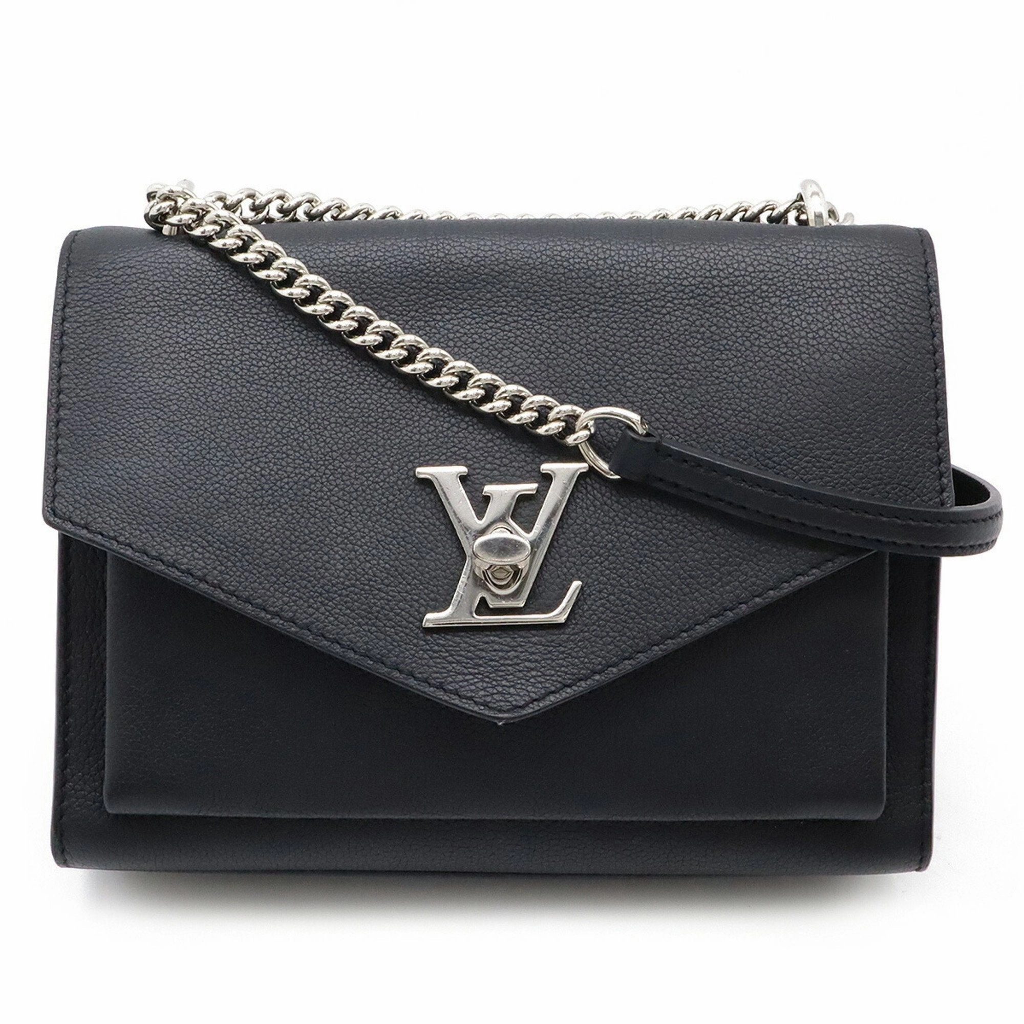 Louis Vuitton Noir Leather Pochette Shoulder Bag (Pre-Owned)
