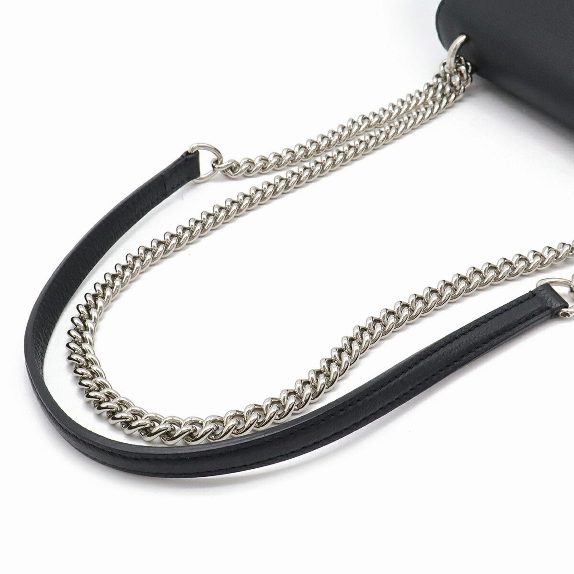 Louis Vuitton Noir Leather Pochette Shoulder Bag (Pre-Owned)