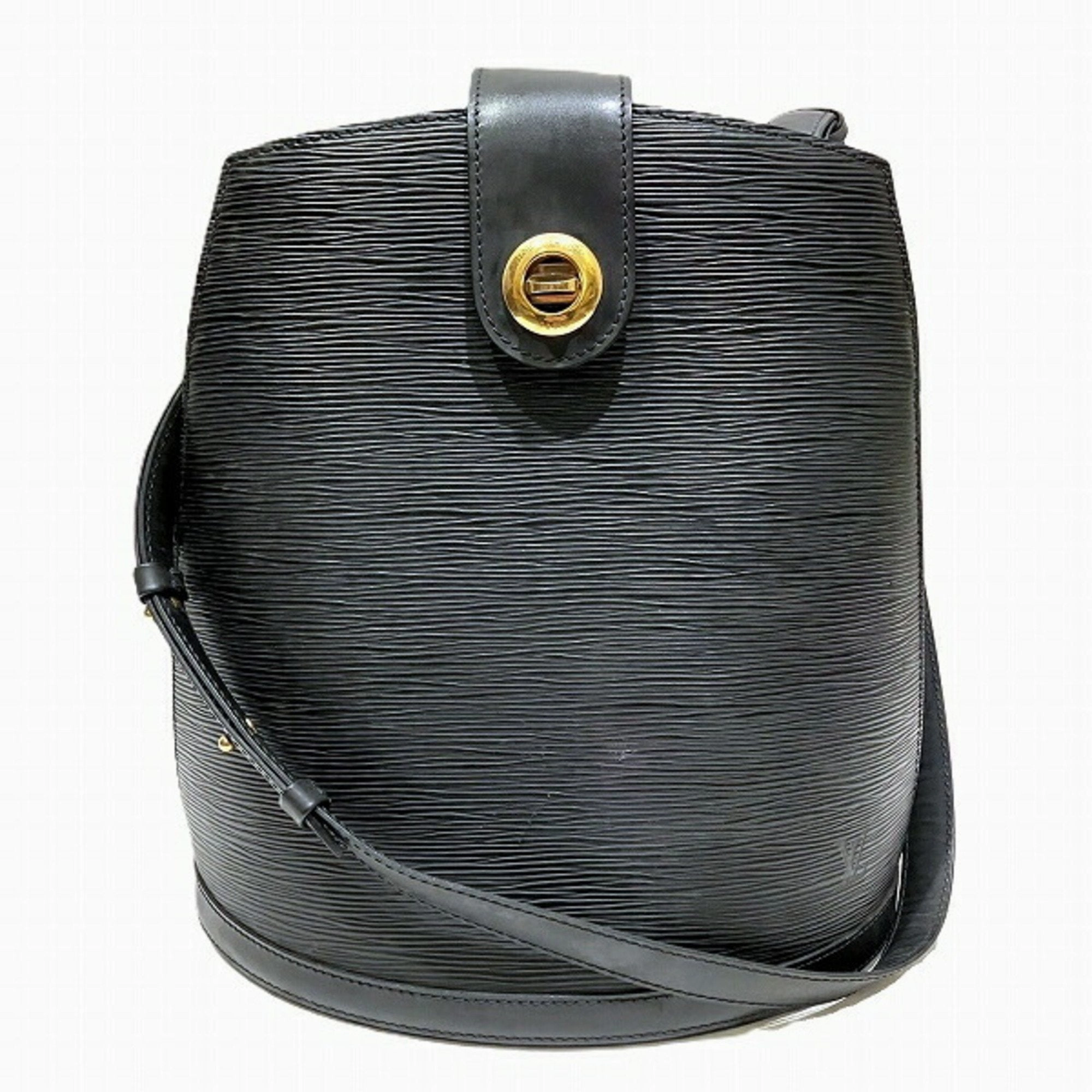 Louis Vuitton Noir Leather Shoulder Bag (Pre-Owned)