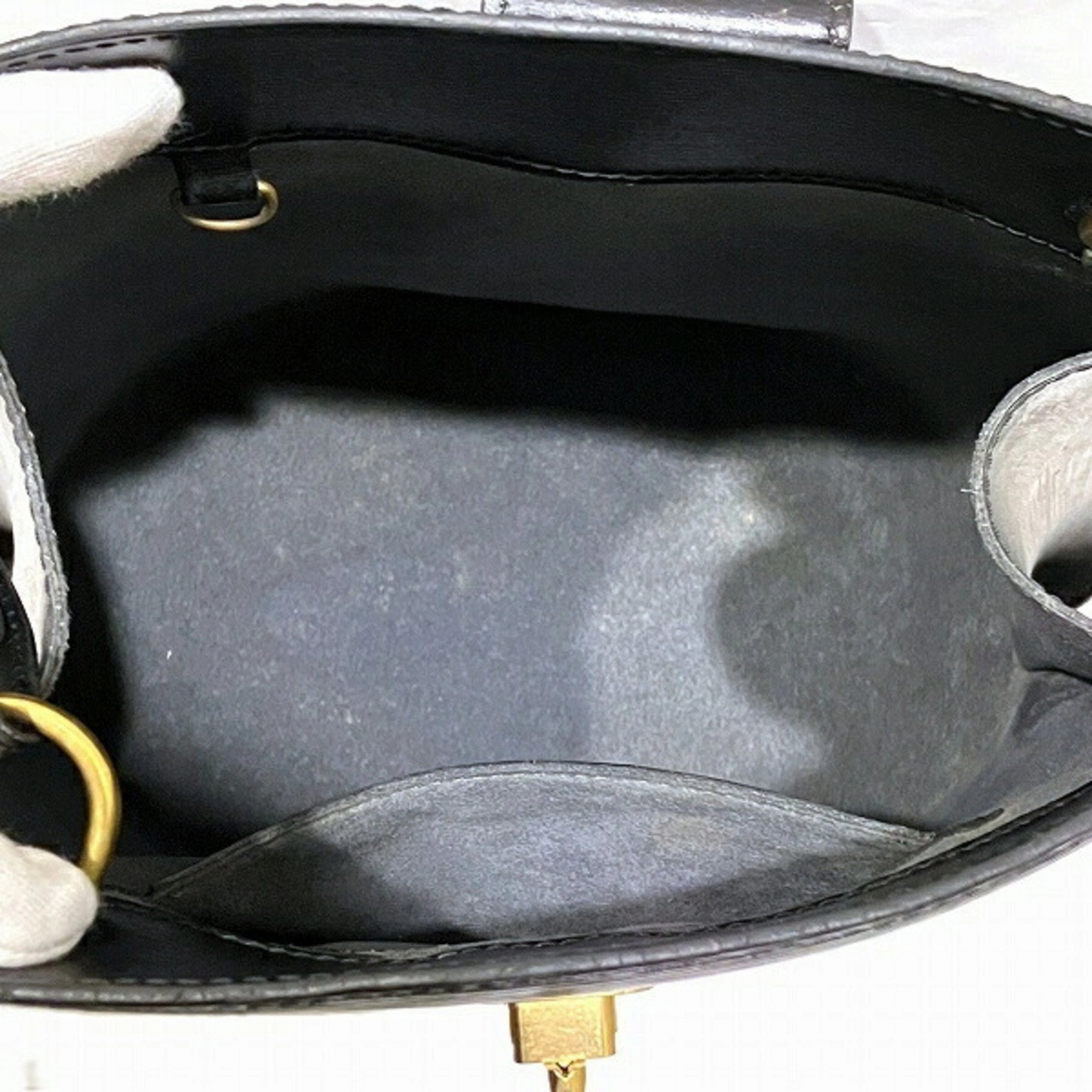 Louis Vuitton Noir Leather Shoulder Bag (Pre-Owned)