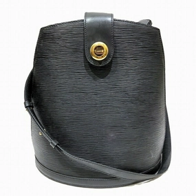 Louis Vuitton Noir Leather Shoulder Bag (Pre-Owned)