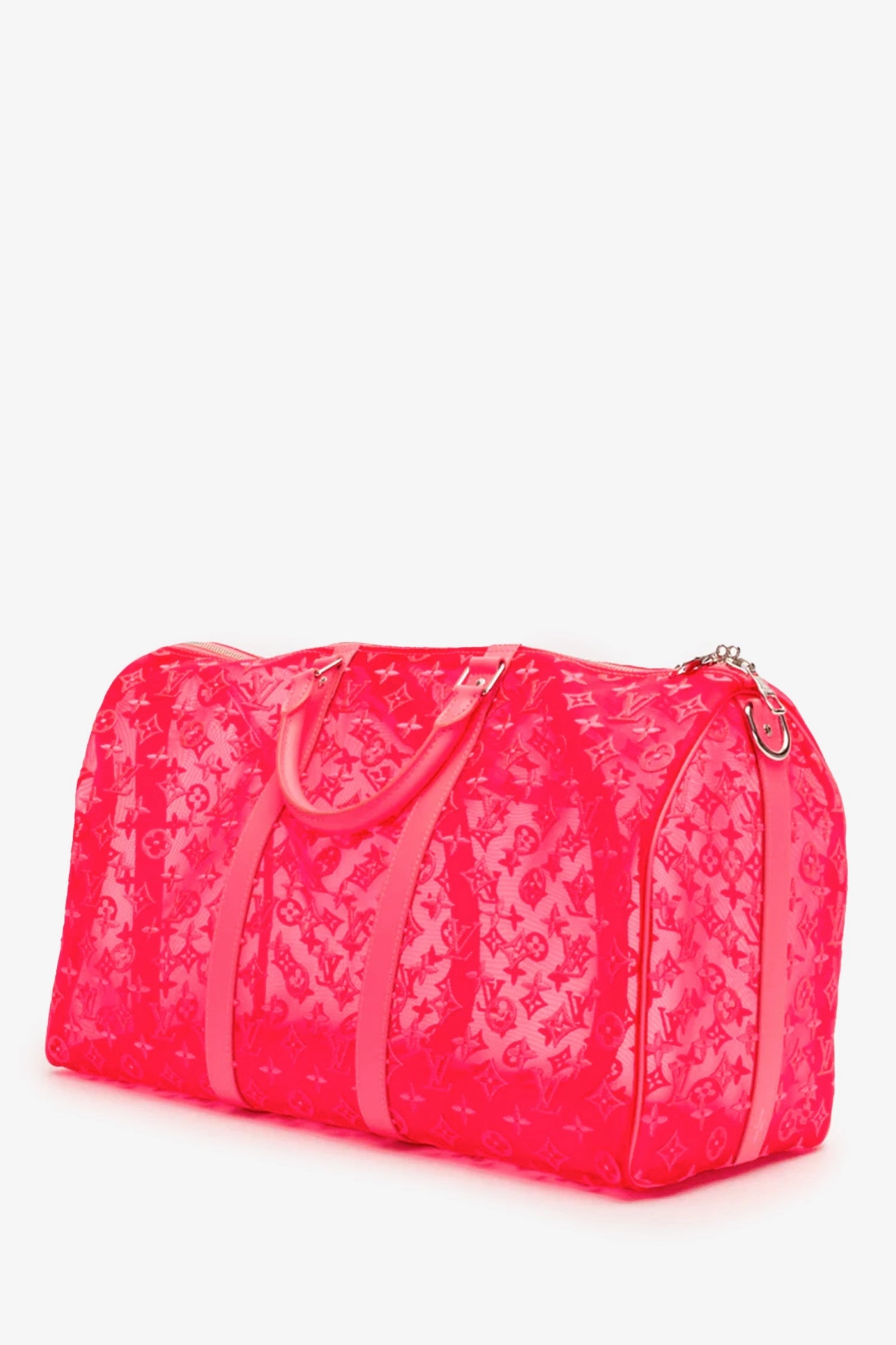 Louis Vuitton Pink Mesh Keepall Bandouliere 50