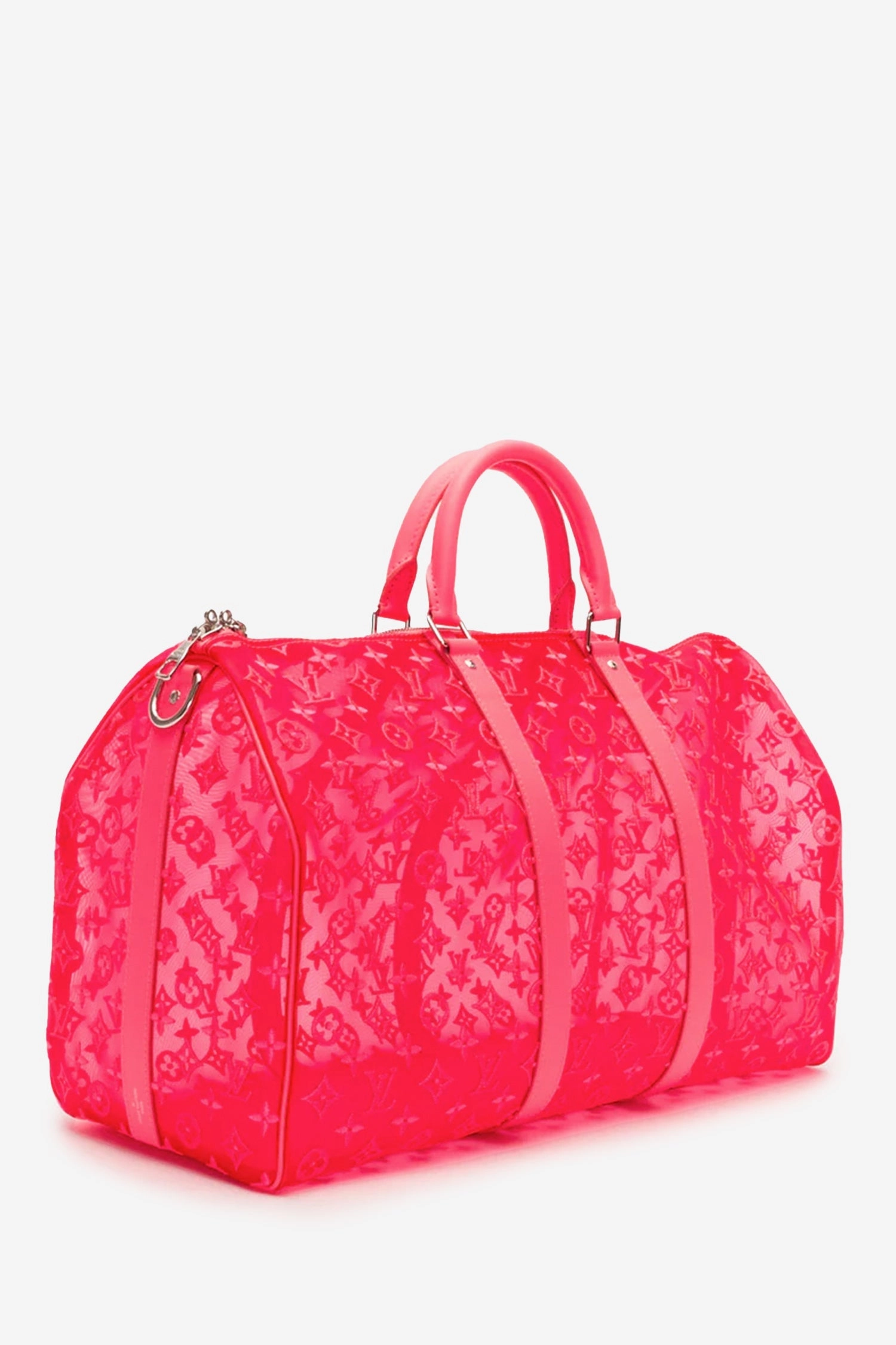 Louis Vuitton Pink Mesh Keepall Bandouliere 50