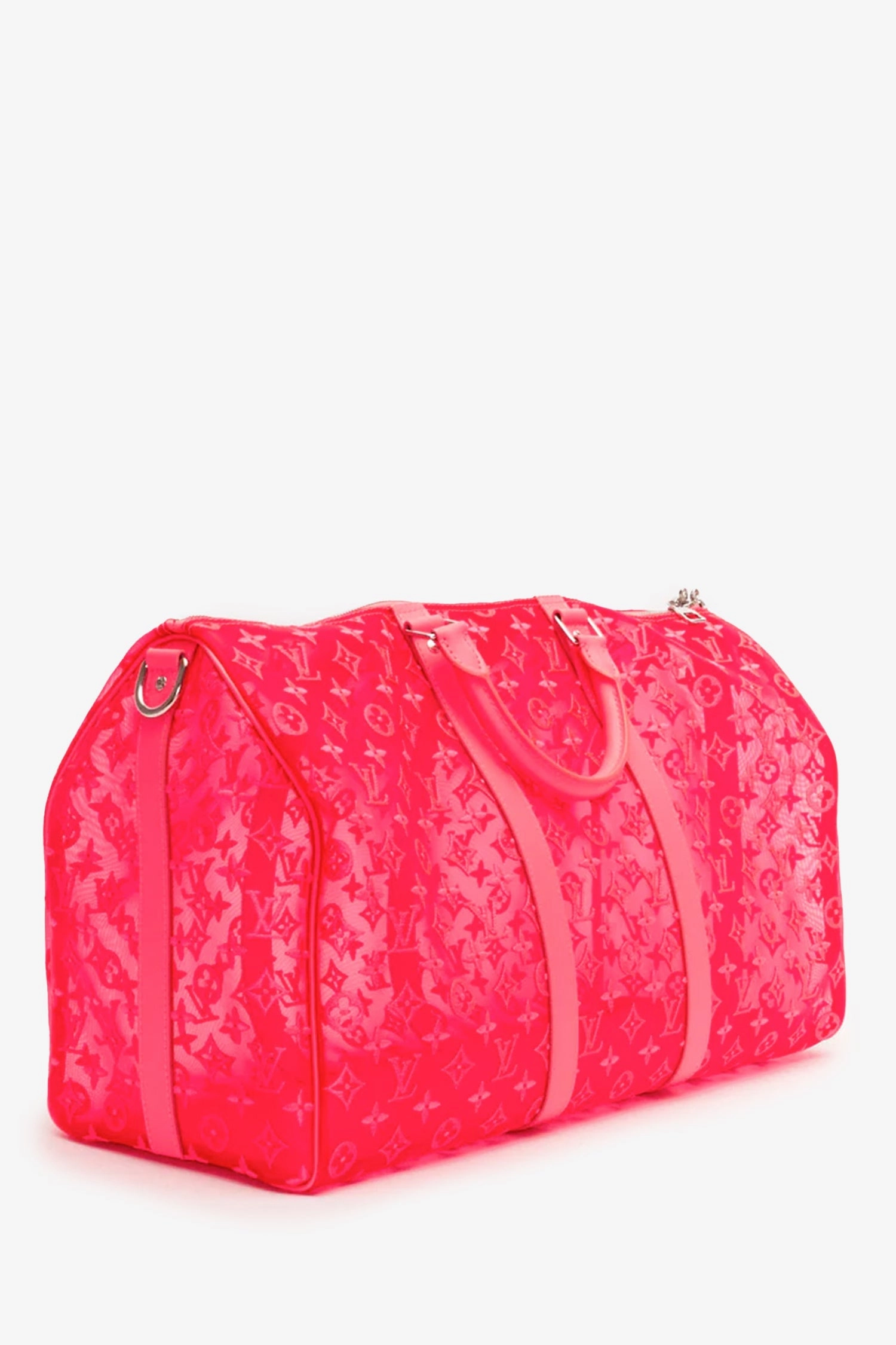 Louis Vuitton Pink Mesh Keepall Bandouliere 50
