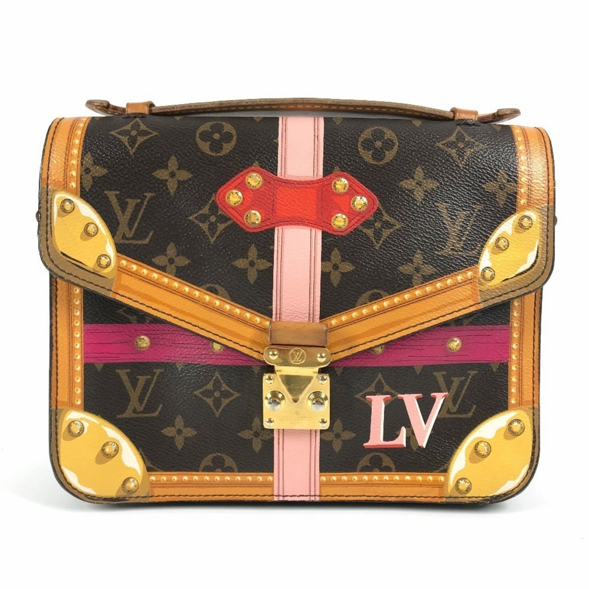 Louis Vuitton pink Monogram Canvas Handbag Pochette Shoulder Bag (Pre-Owned)