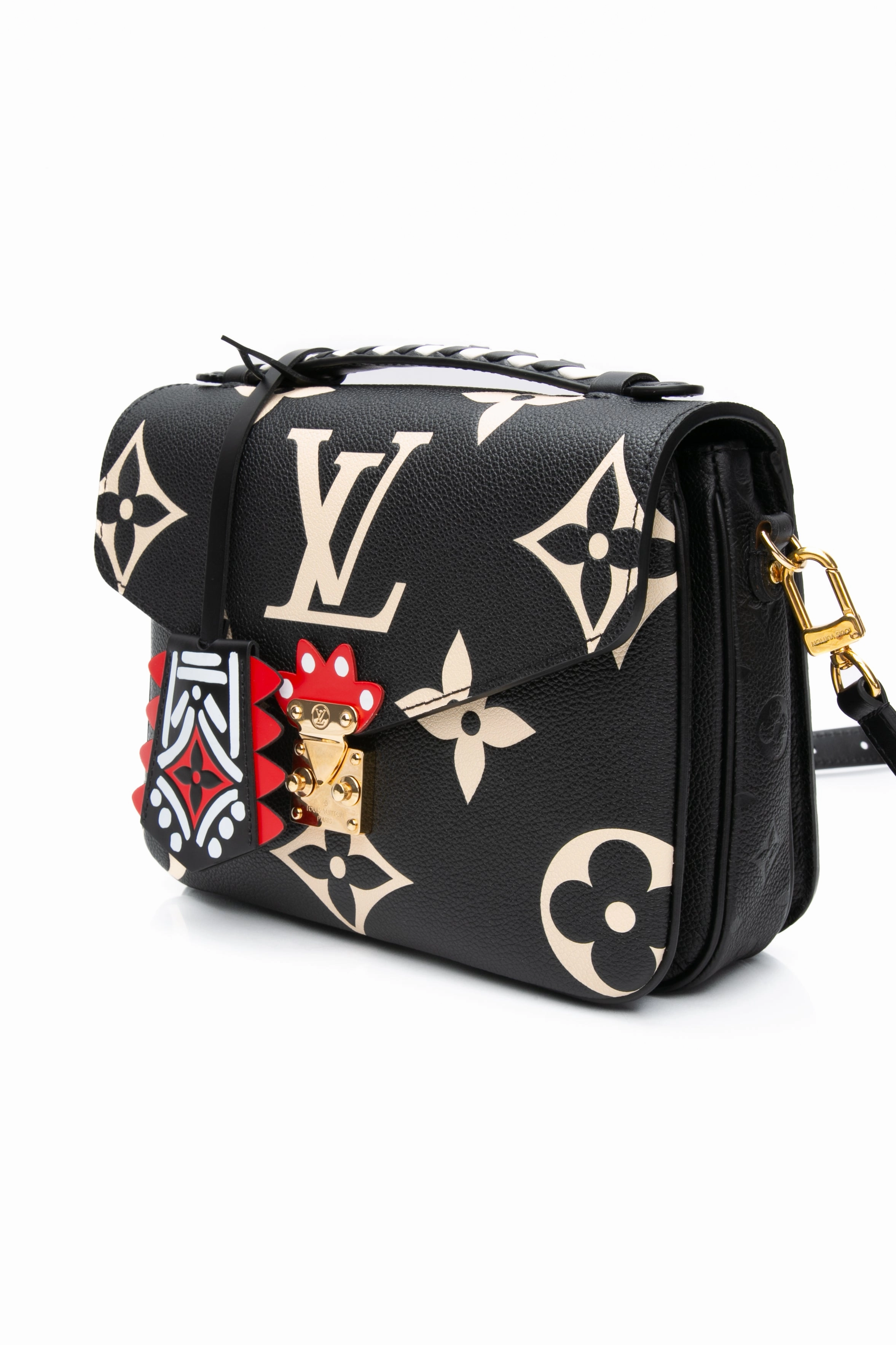 LOUIS VUITTON Pochette Metis Limited Edition Crafty Monogram Empreinte Giant Black Crossbody Bag