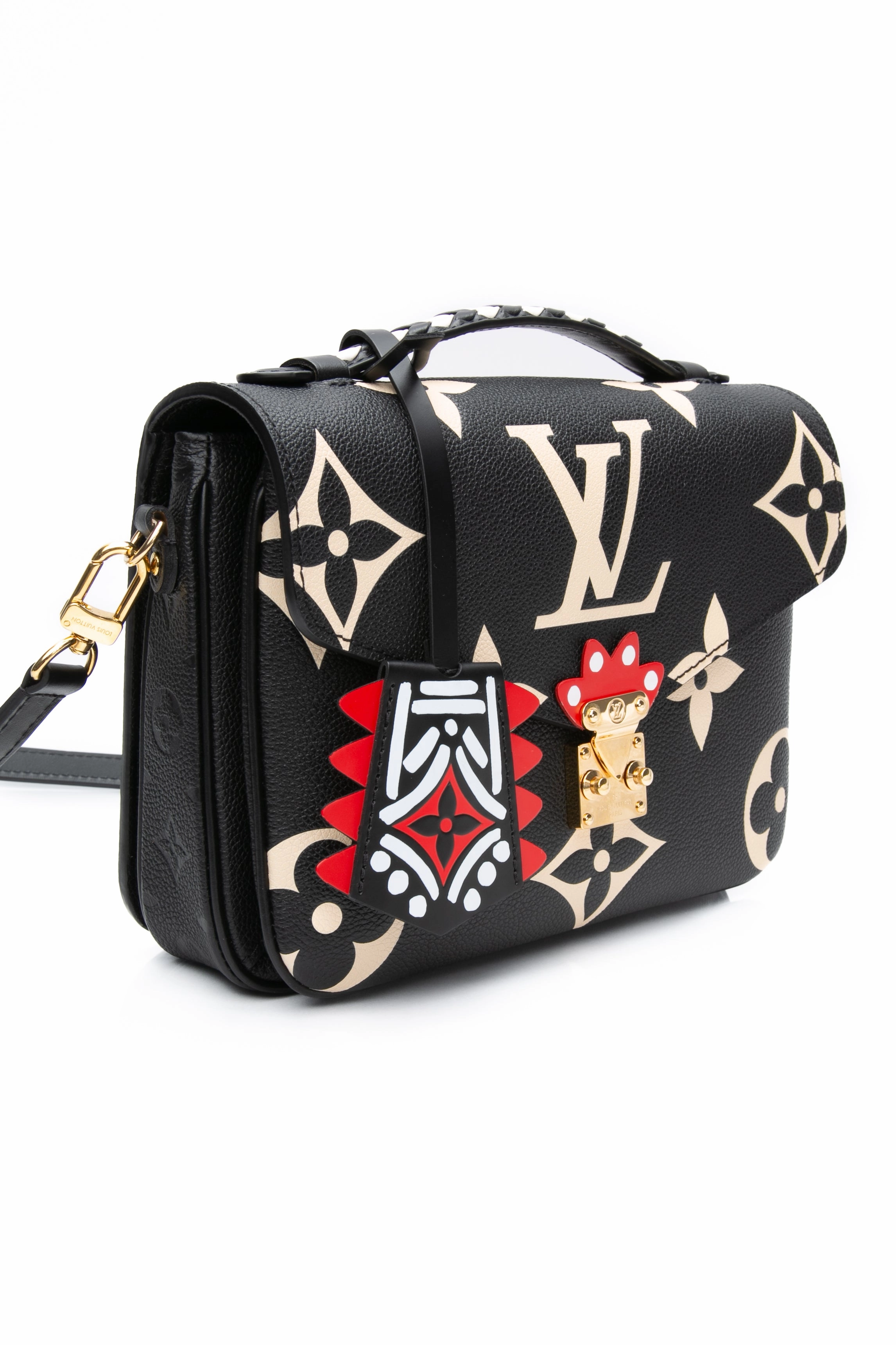 LOUIS VUITTON Pochette Metis Limited Edition Crafty Monogram Empreinte Giant Black Crossbody Bag