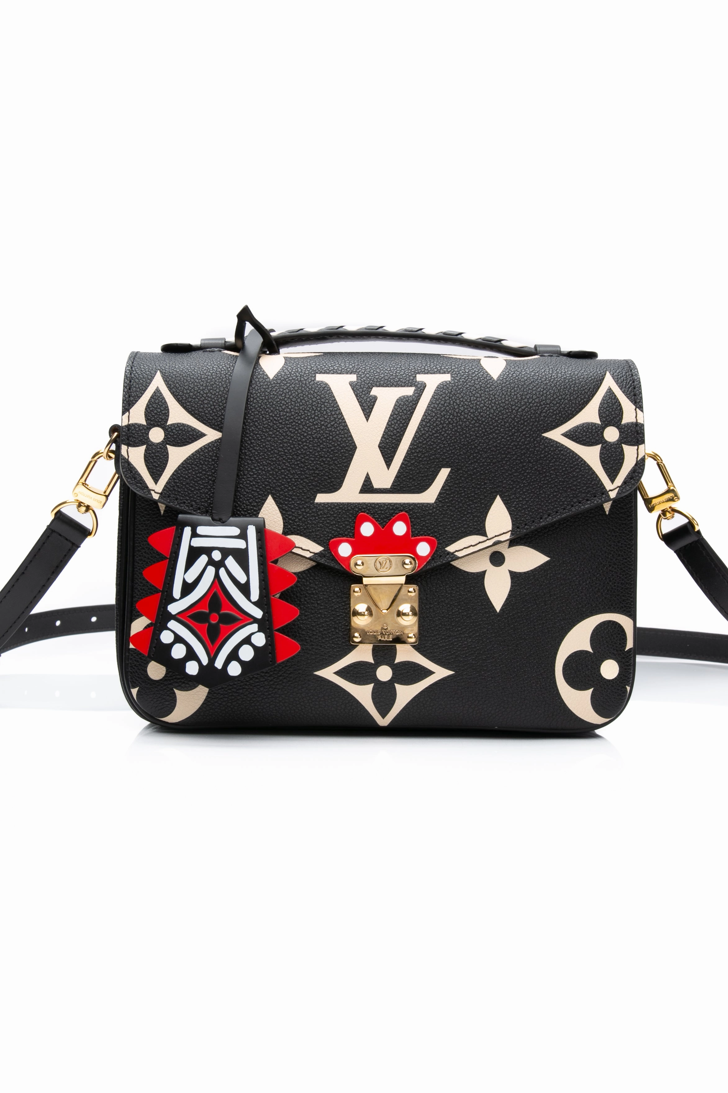 LOUIS VUITTON Pochette Metis Limited Edition Crafty Monogram Empreinte Giant Black Crossbody Bag
