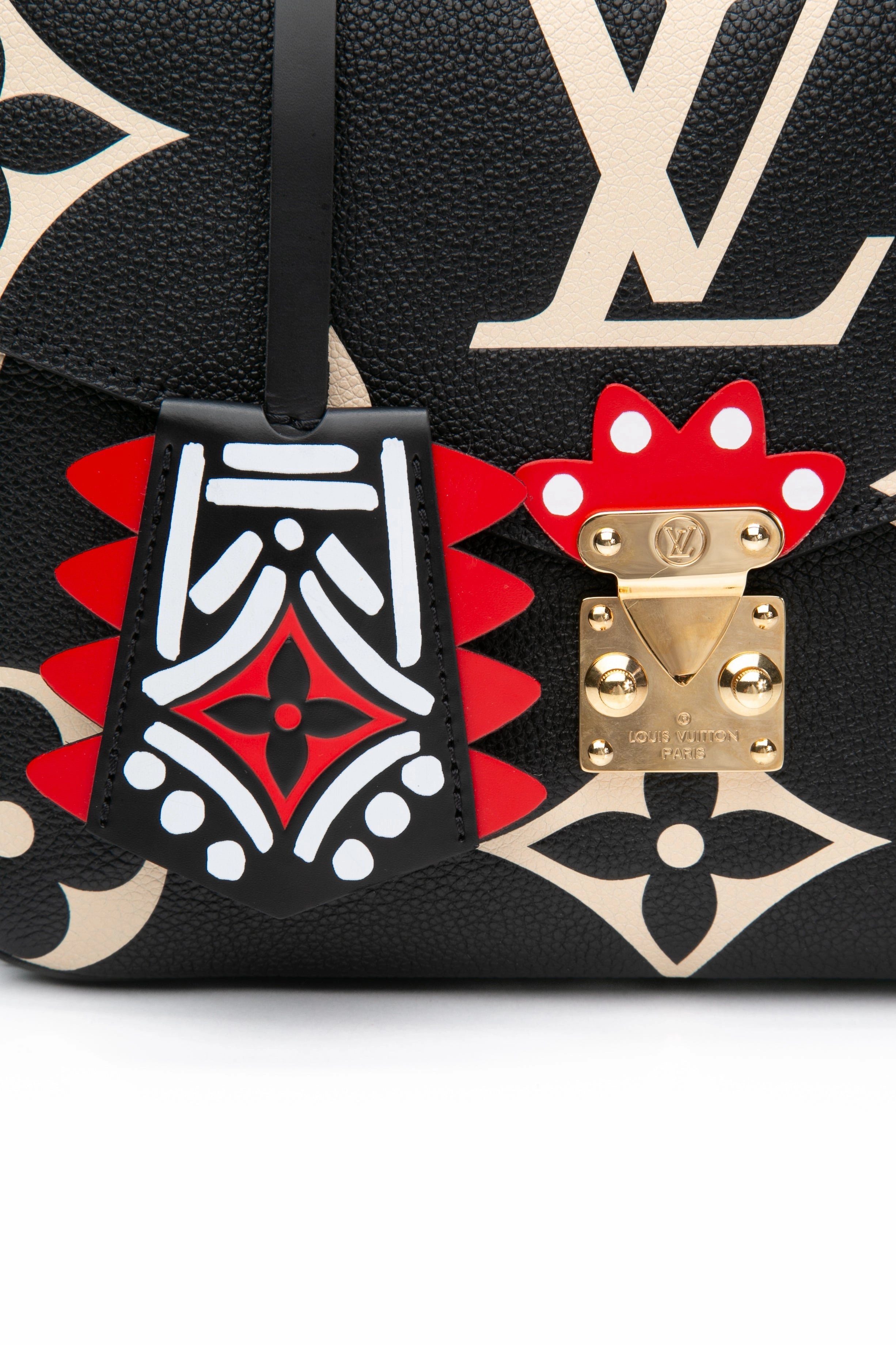 LOUIS VUITTON Pochette Metis Limited Edition Crafty Monogram Empreinte Giant Black Crossbody Bag