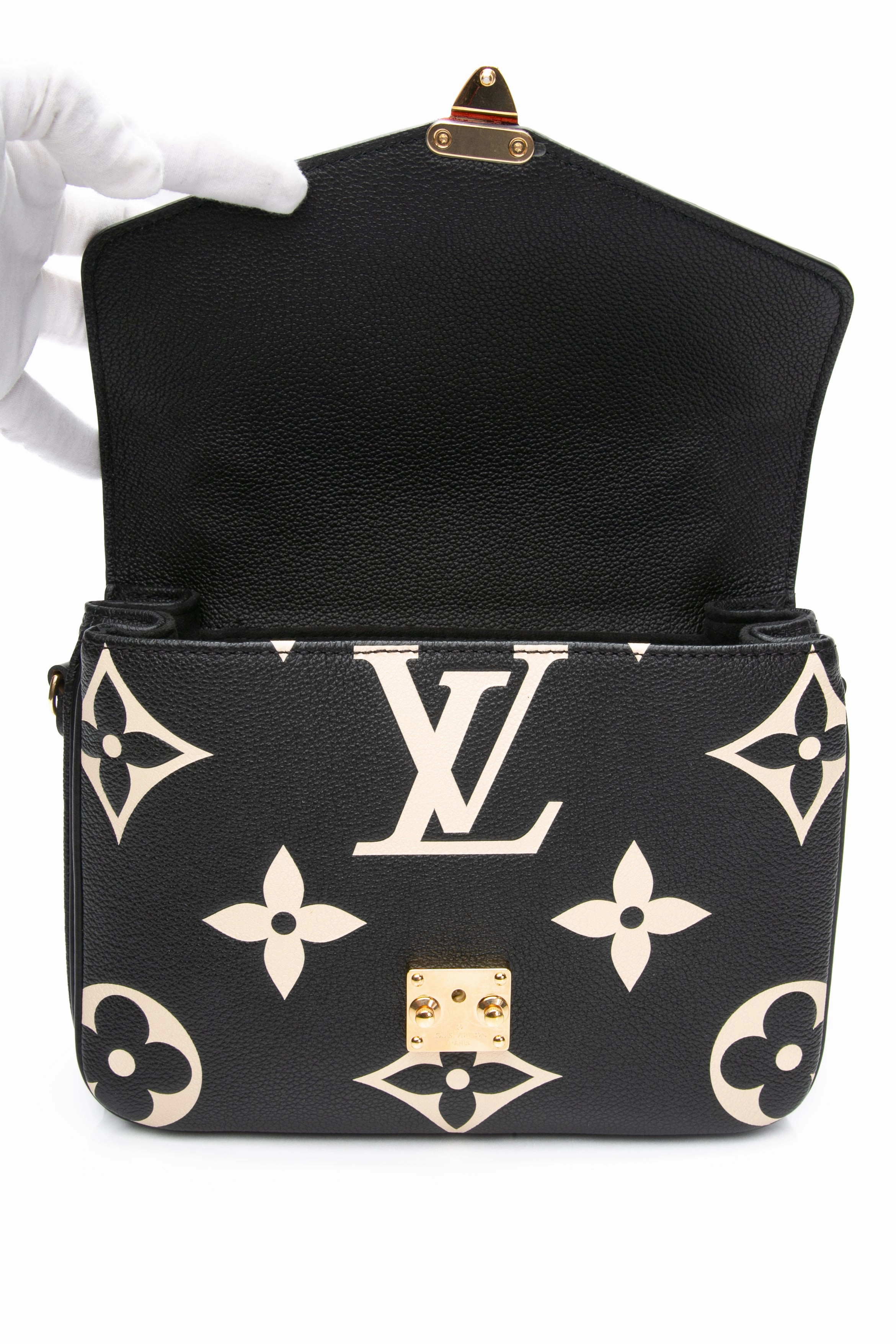 LOUIS VUITTON Pochette Metis Limited Edition Crafty Monogram Empreinte Giant Black Crossbody Bag