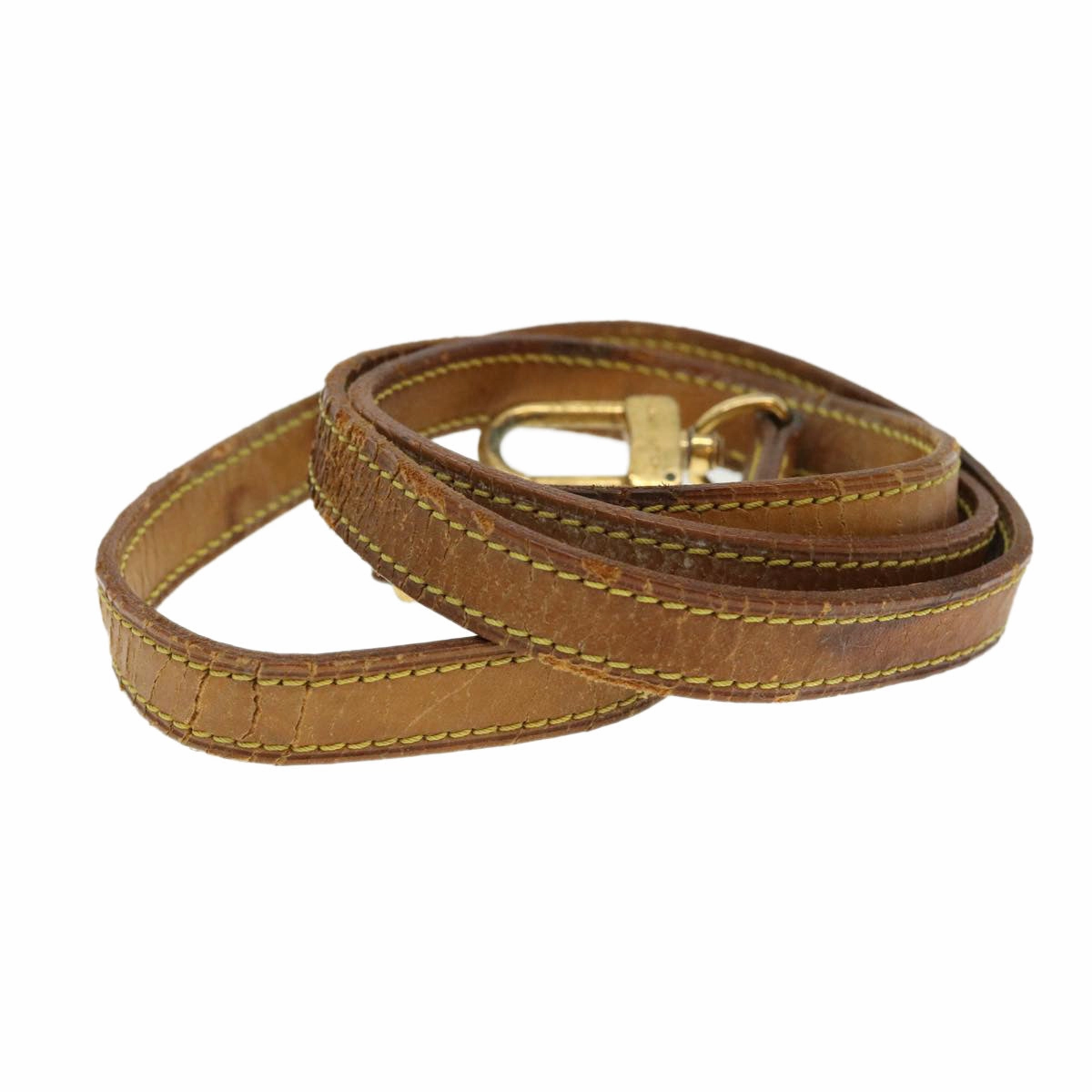 LOUIS VUITTON Shoulder Strap Leather 43.7"" Beige LV 38229