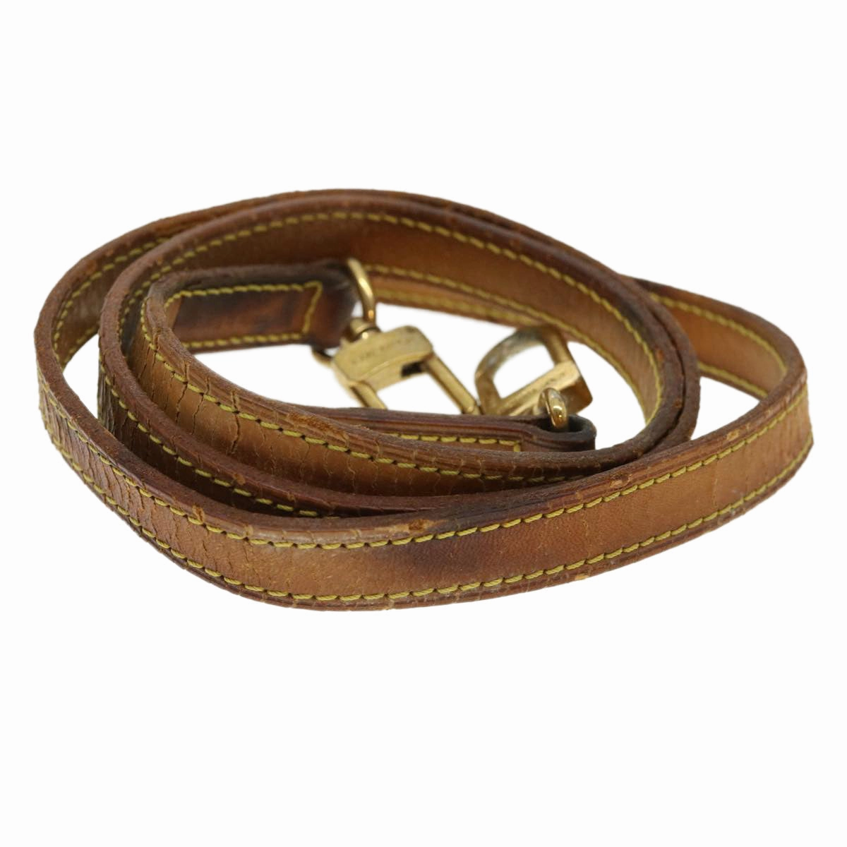 LOUIS VUITTON Shoulder Strap Leather 43.7"" Beige LV 38229