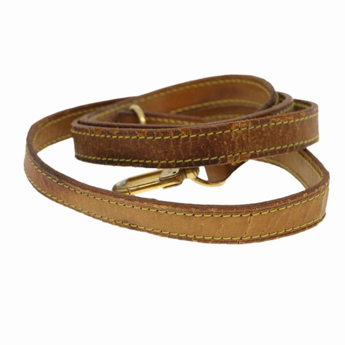 LOUIS VUITTON Shoulder Strap Leather 43.7"" Beige LV 38229