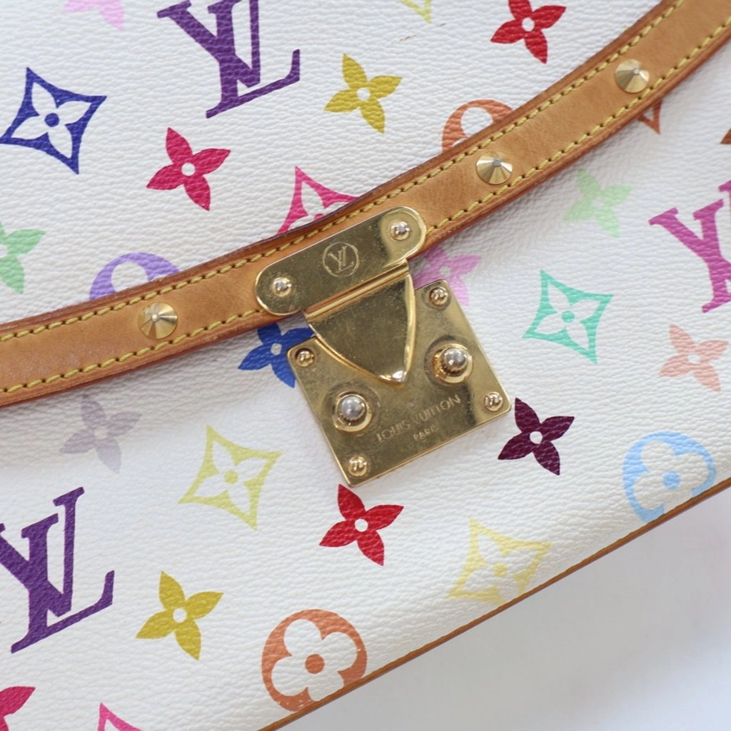 Louis Vuitton Sologne White Multicolor Monogram Canvas Crossbody Bag Medium