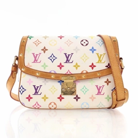 Louis Vuitton Sologne White Multicolor Monogram Canvas Crossbody Bag Medium