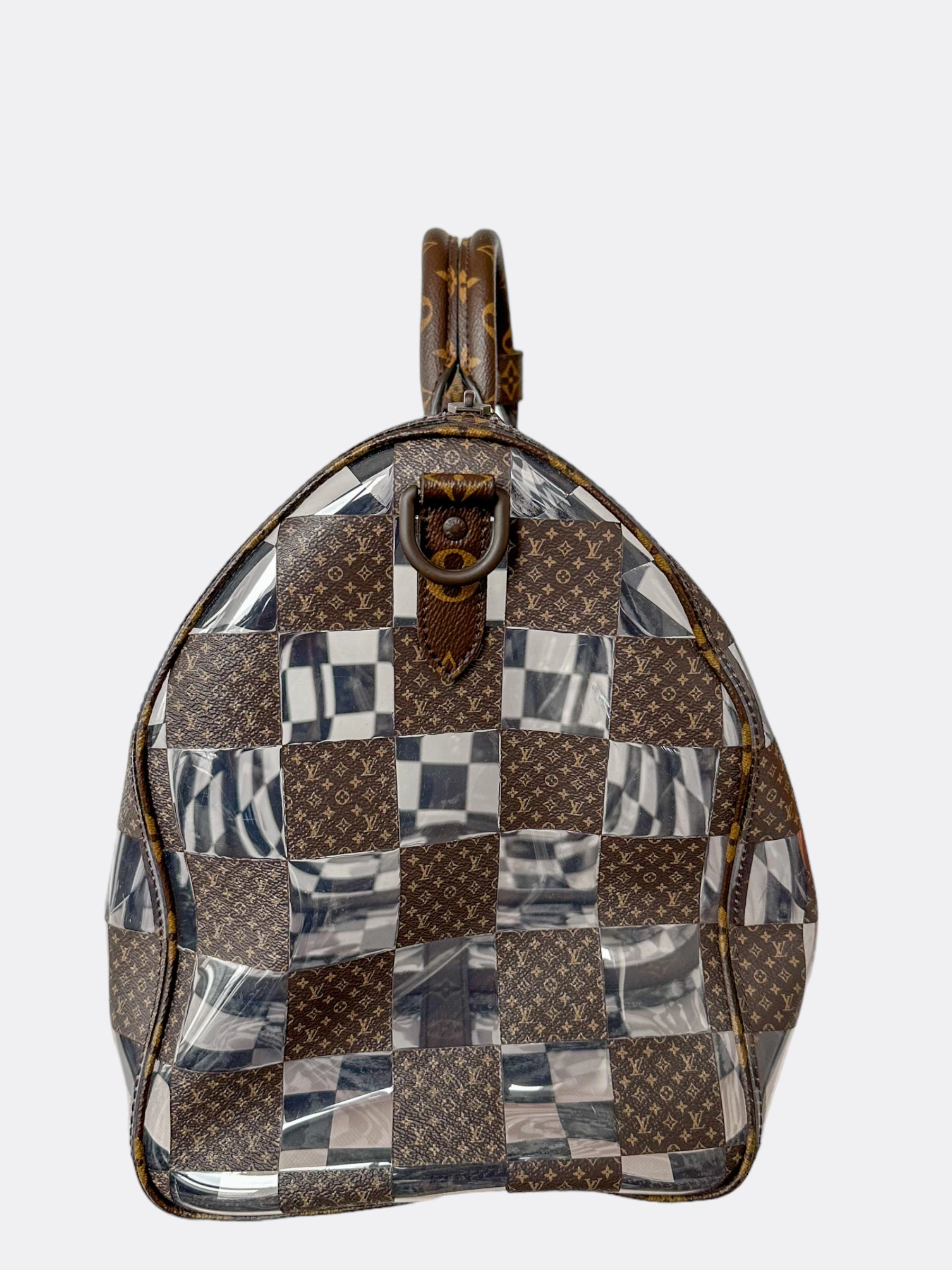 Louis Vuitton Transparent Brown Chess Monogram Keepall 50