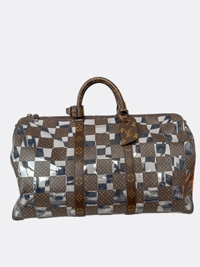 Louis Vuitton Transparent Brown Chess Monogram Keepall 50