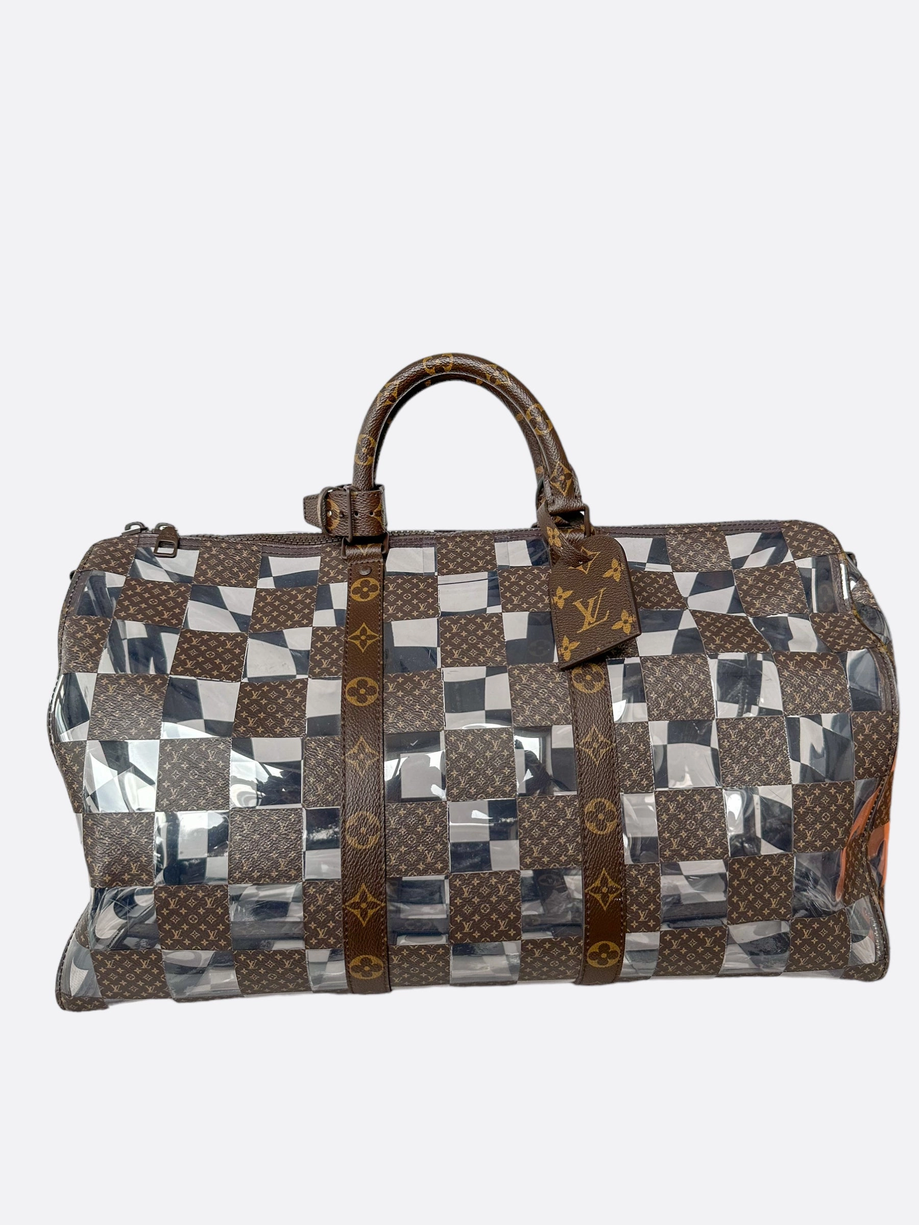 Louis Vuitton Transparent Brown Chess Monogram Keepall 50