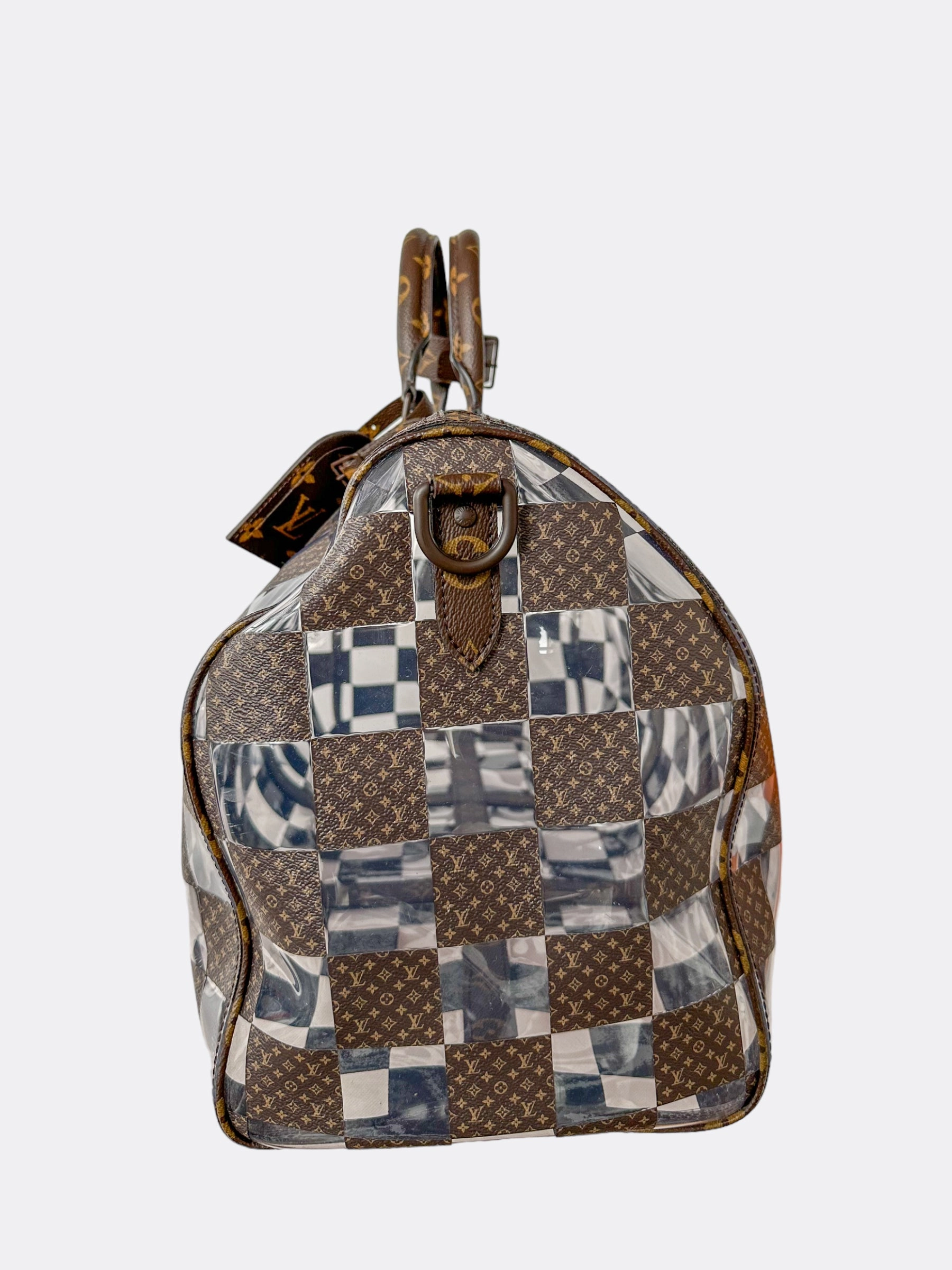 Louis Vuitton Transparent Brown Chess Monogram Keepall 50
