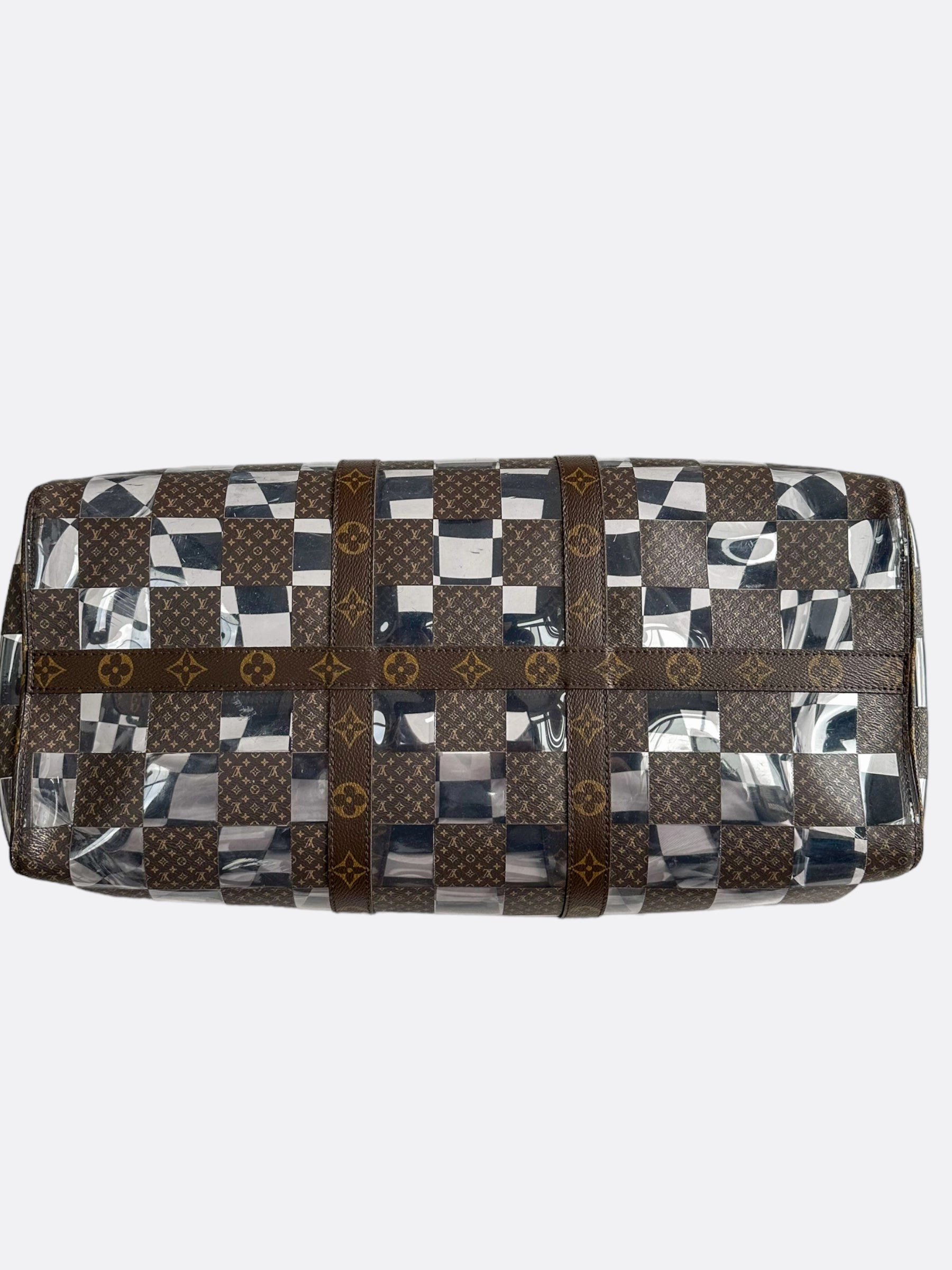 Louis Vuitton Transparent Brown Chess Monogram Keepall 50