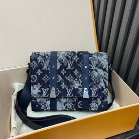 Louis Vuitton Trunk Tapestry Blue Shoulder Bag