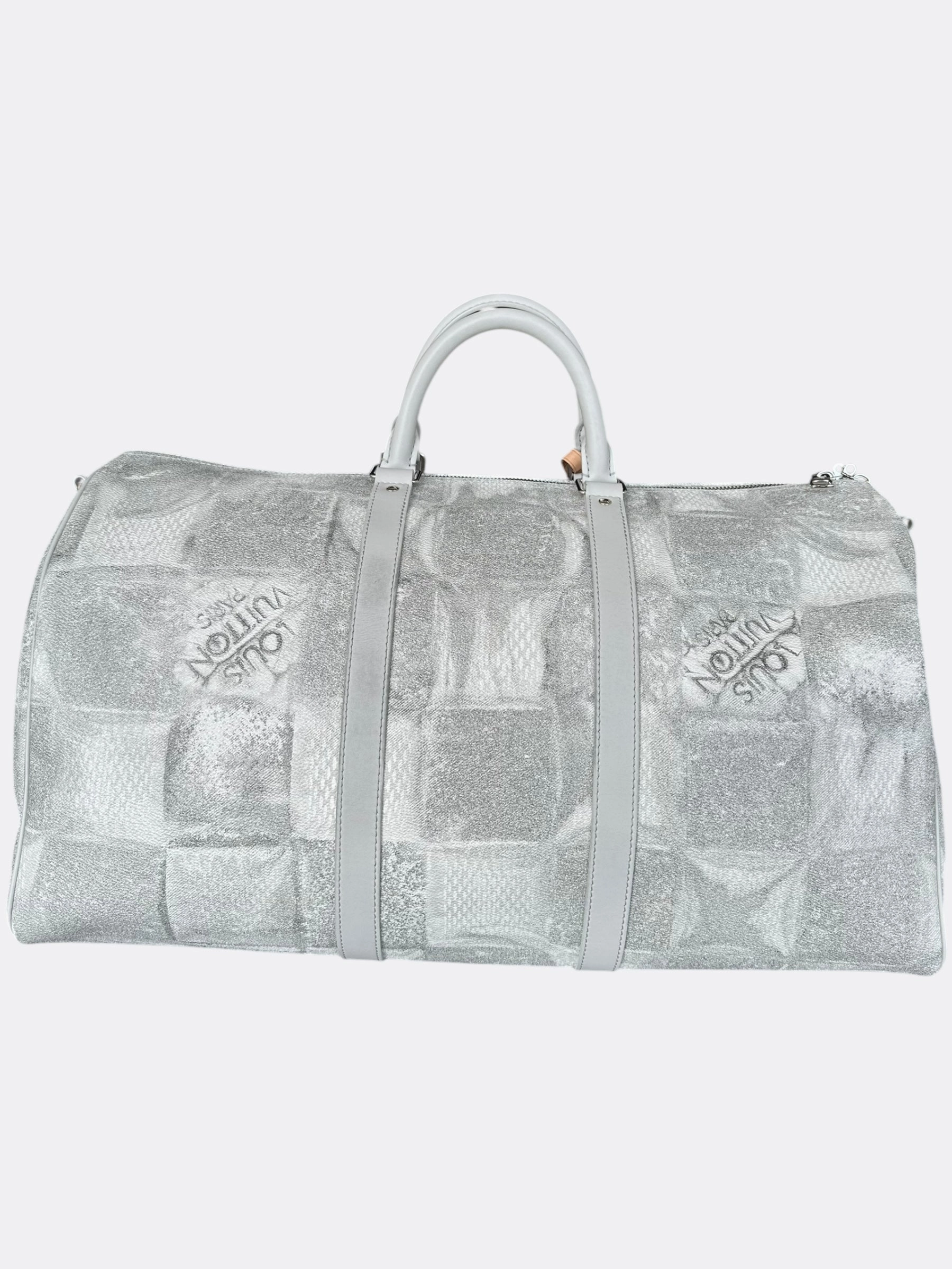 Louis Vuitton White & Grey Damier Salt Keepall 50
