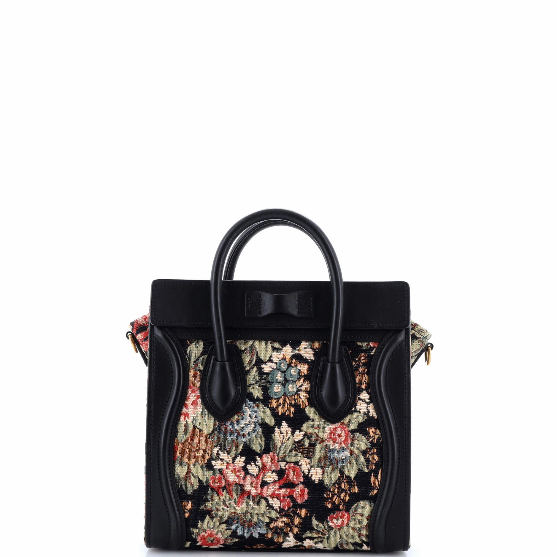 Luggage Bag Printed Jacquard and Leather Nano