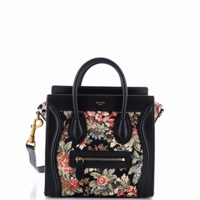 Luggage Bag Printed Jacquard and Leather Nano