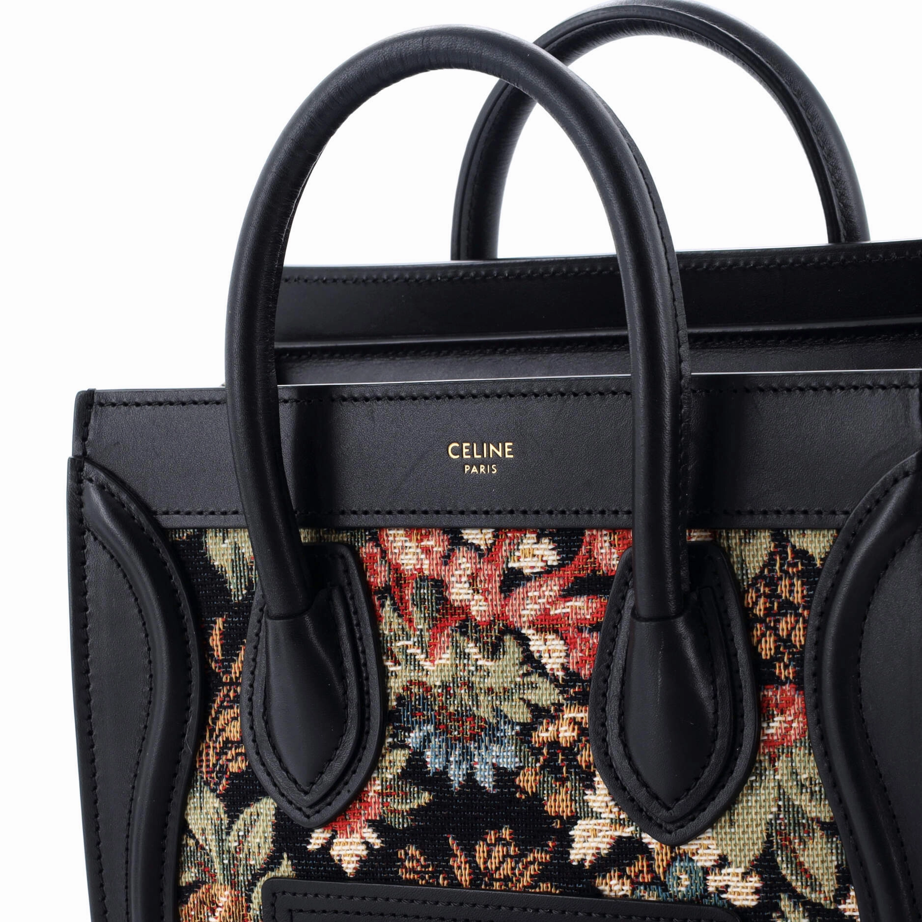 Luggage Bag Printed Jacquard and Leather Nano