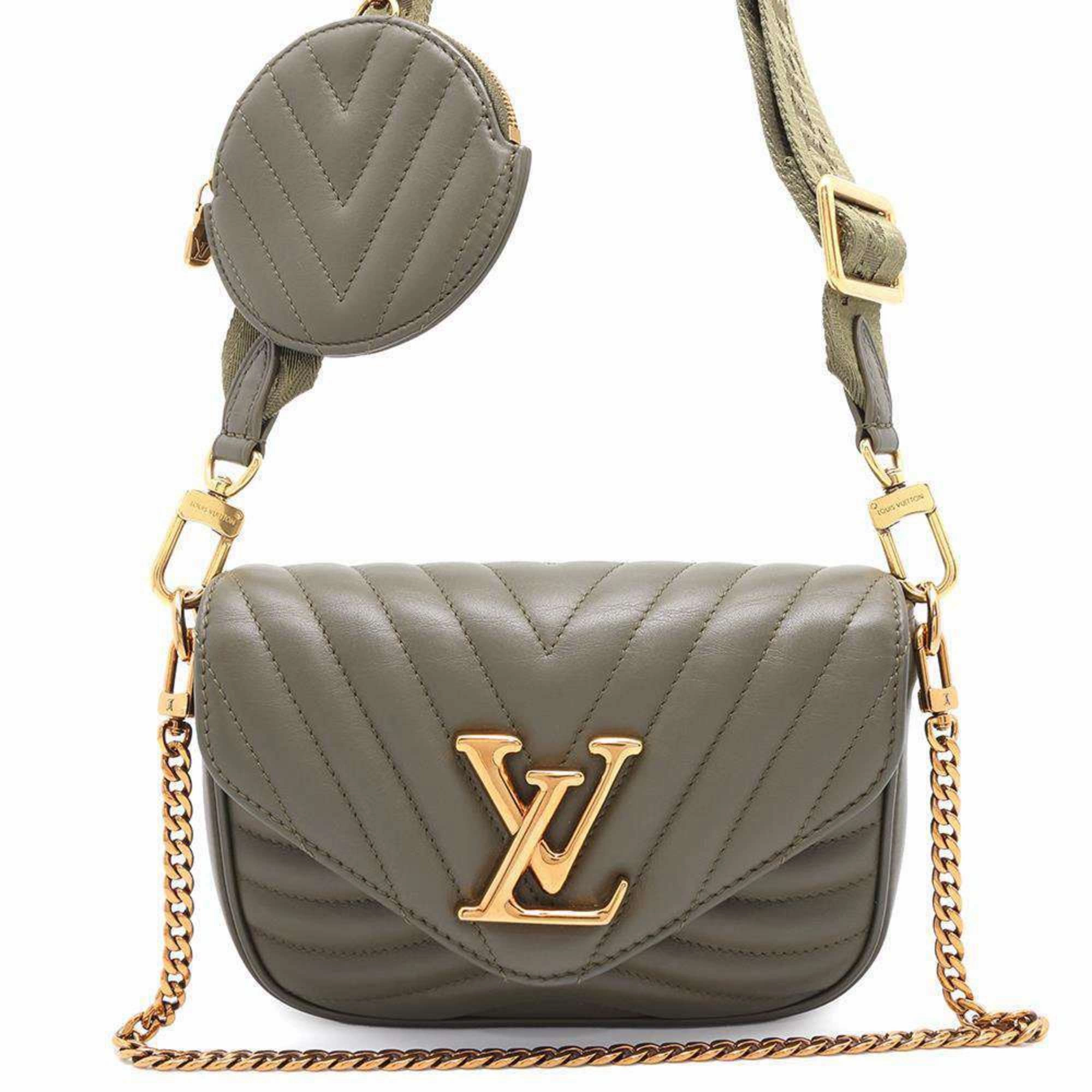 LV Pont 9 Olive Green Quilted Lambskin Leather Crossbody Bag