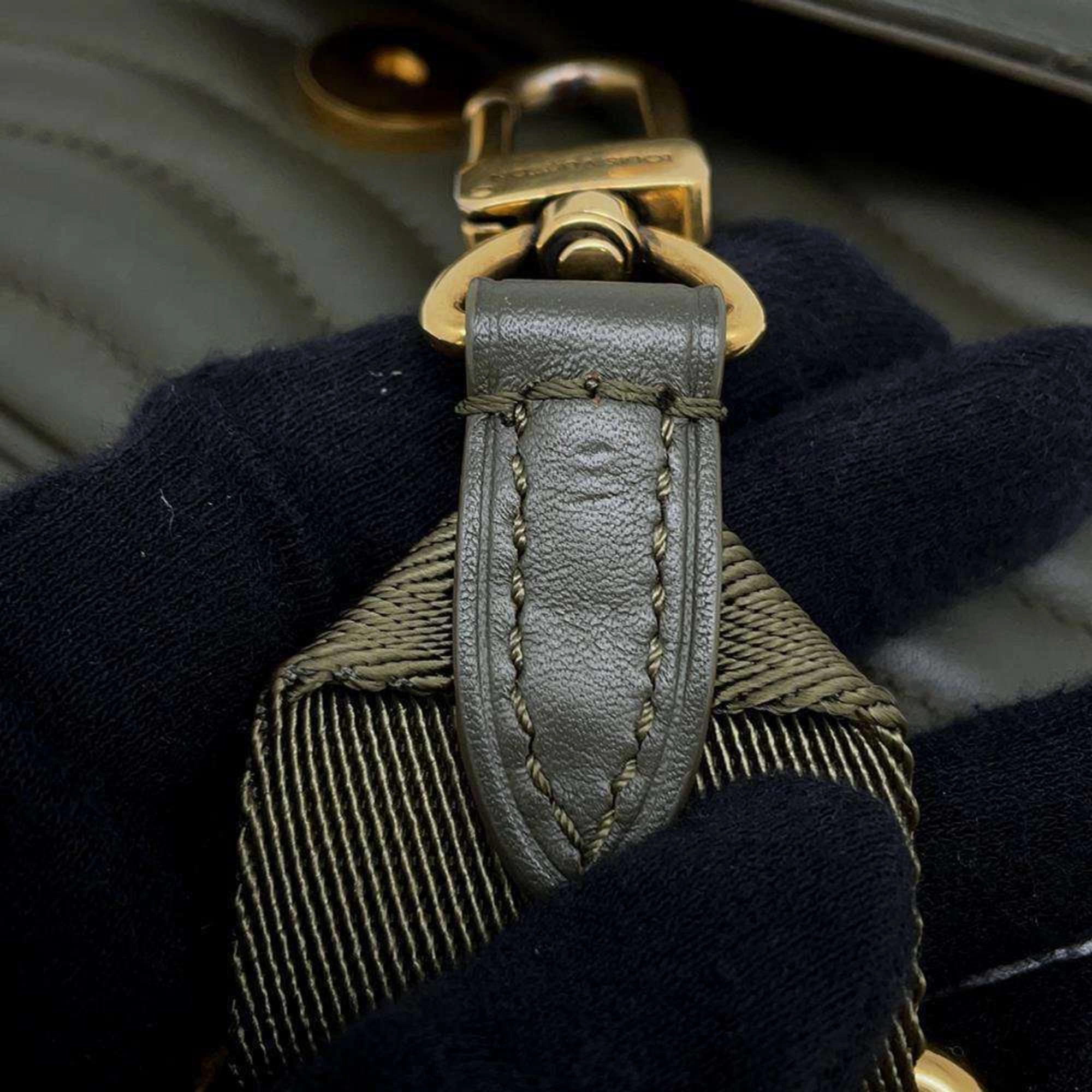 LV Pont 9 Olive Green Quilted Lambskin Leather Crossbody Bag