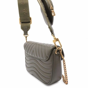 LV Pont 9 Olive Green Quilted Lambskin Leather Crossbody Bag