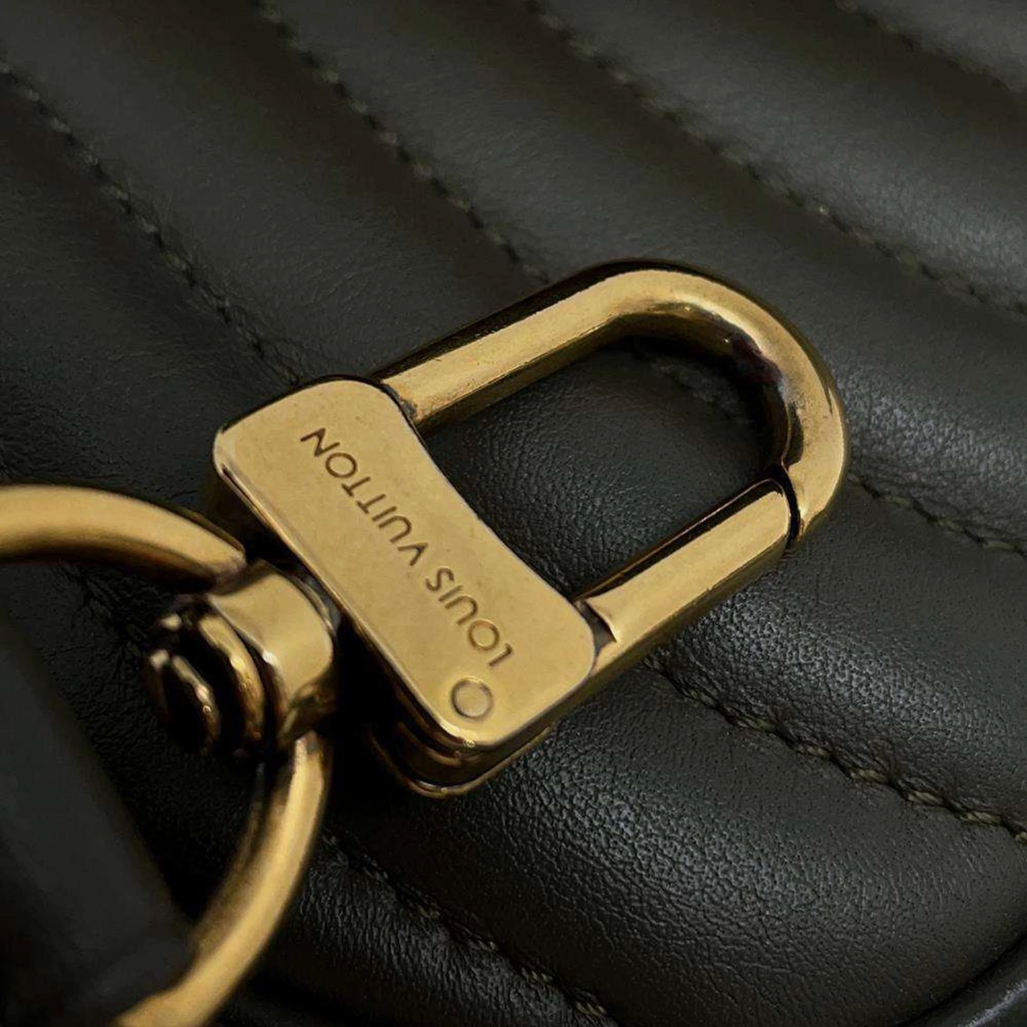 LV Pont 9 Olive Green Quilted Lambskin Leather Crossbody Bag