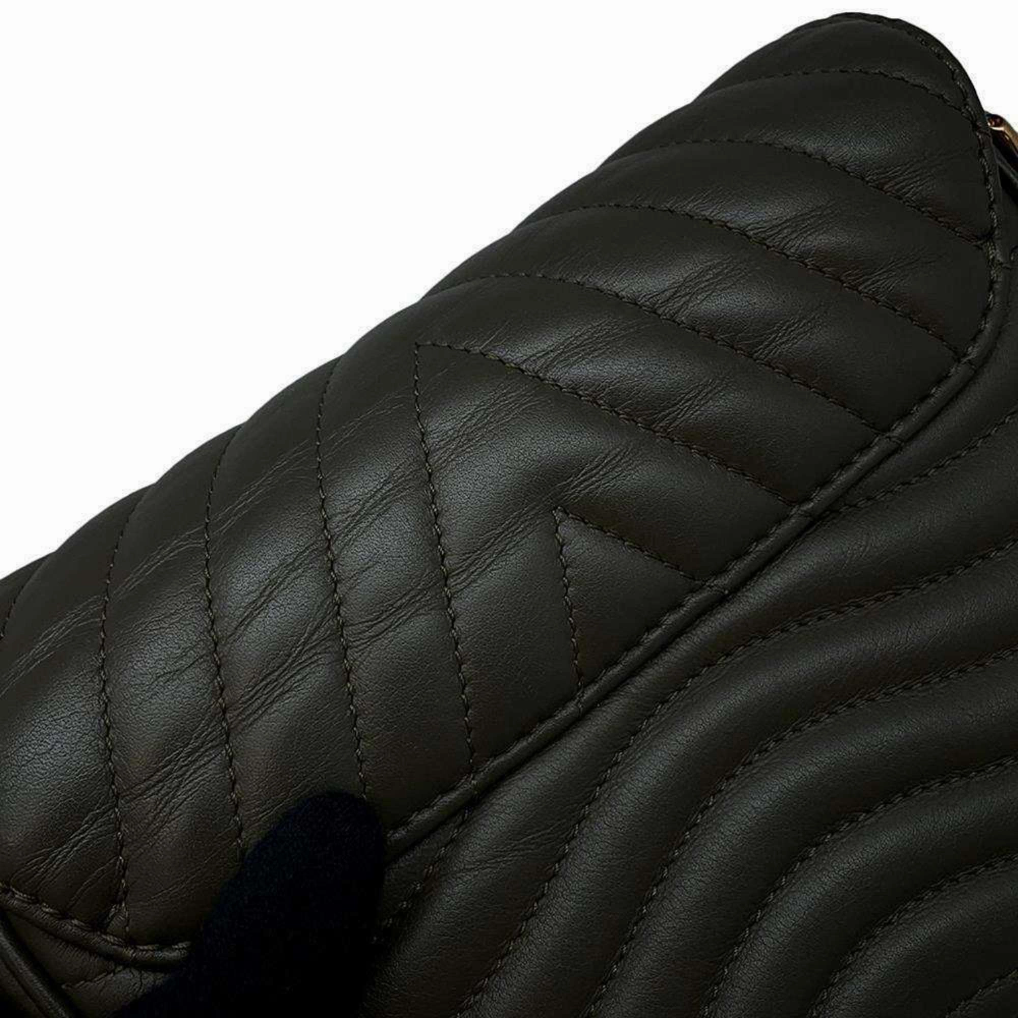 LV Pont 9 Olive Green Quilted Lambskin Leather Crossbody Bag