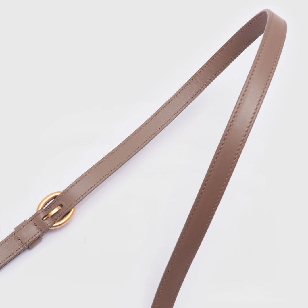 Maillon Medium Leather Shoulder Bag in Beige