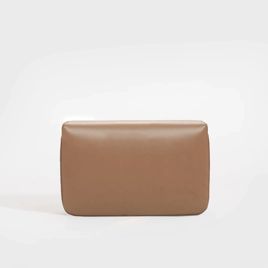 Maillon Medium Leather Shoulder Bag in Beige