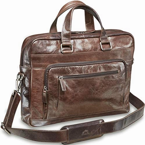 Mancini Bridge Single Compartment 15.6'' Laptop/Tablet Briefcase Black