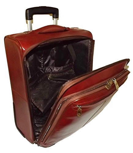Mancini Leather 20" Carry-on Wheeled Laptop Business Case Luggage Cognac