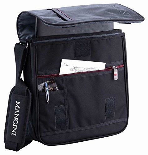 Mancini Leather Goods RFID Messenger Bag for 10.1" Laptop/Tablet (Black)