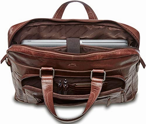 Mancini Single Compartment 15.6" Laptop/Tablet Briefcase in Burgundy
